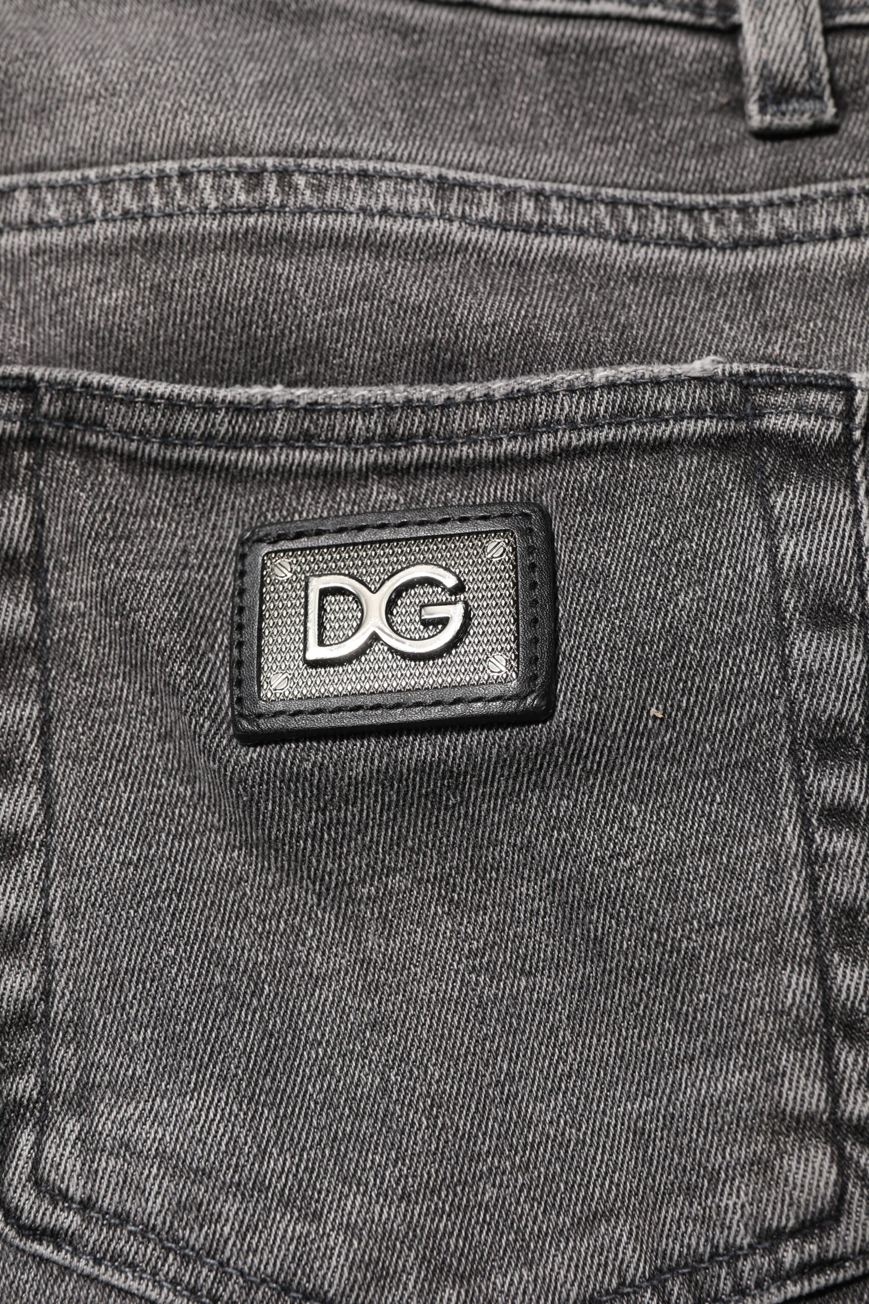 Dolce & Gabbana Gray Cotton Logo Plaque Men Denim Men's Jeans
