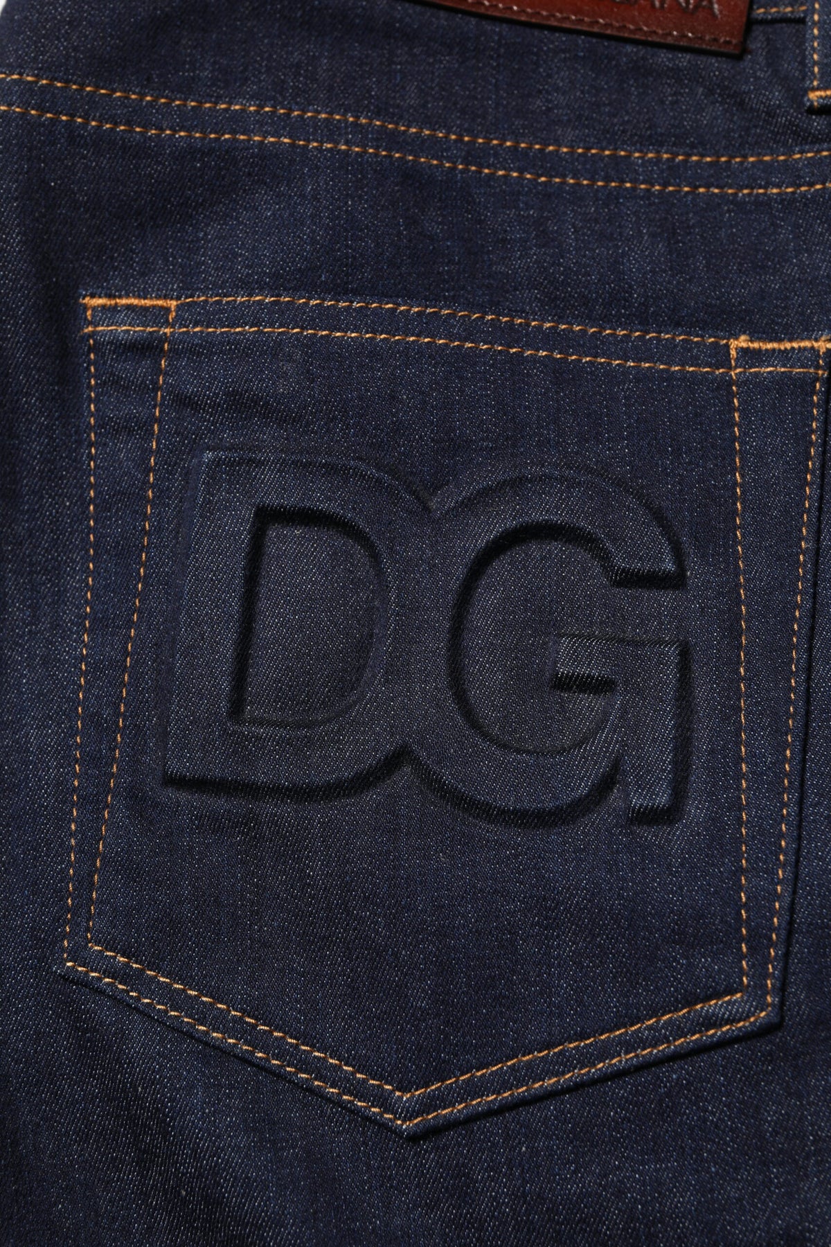 Dolce & Gabbana Dark Blue Cotton Logo Slim Fit Men Denim Men's Jeans