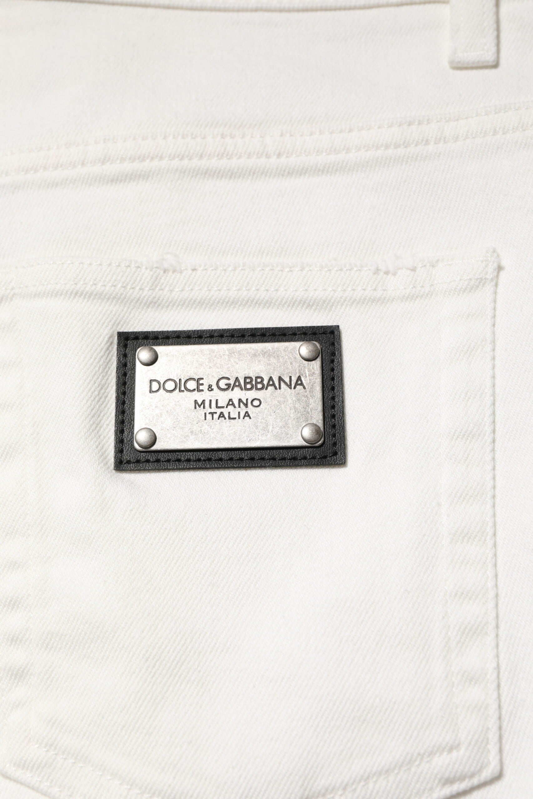 Dolce & Gabbana White Cotton Loose Men Denim Men's Jeans (Pre-Owned)