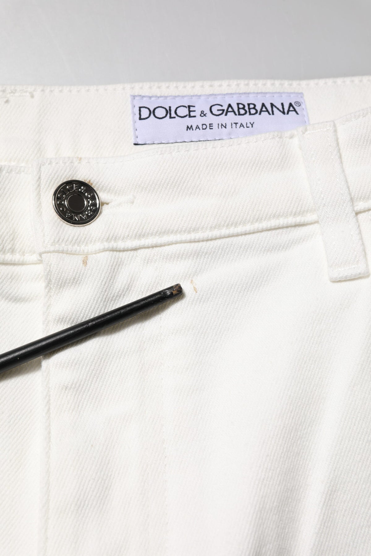 Dolce & Gabbana White Cotton Loose Men Denim Men's Jeans (Pre-Owned)