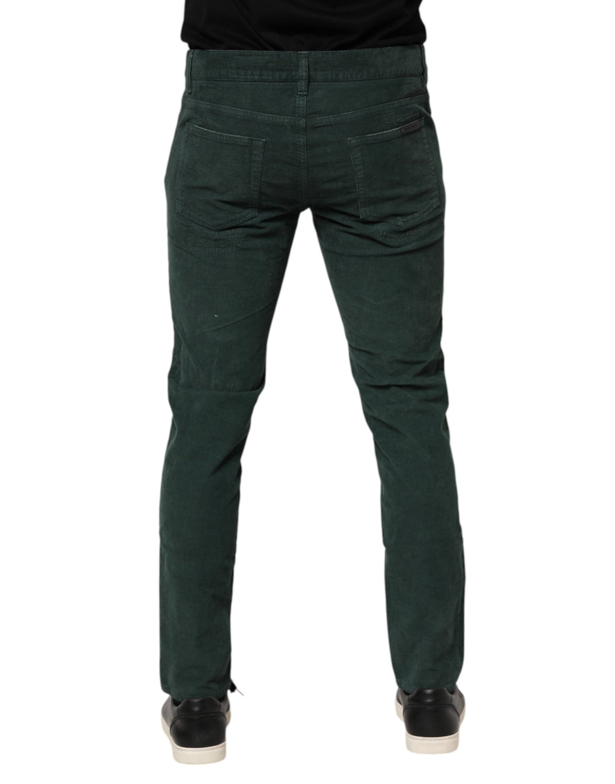 Dolce & Gabbana Green Cotton Corduroy Skinny Men's Pants