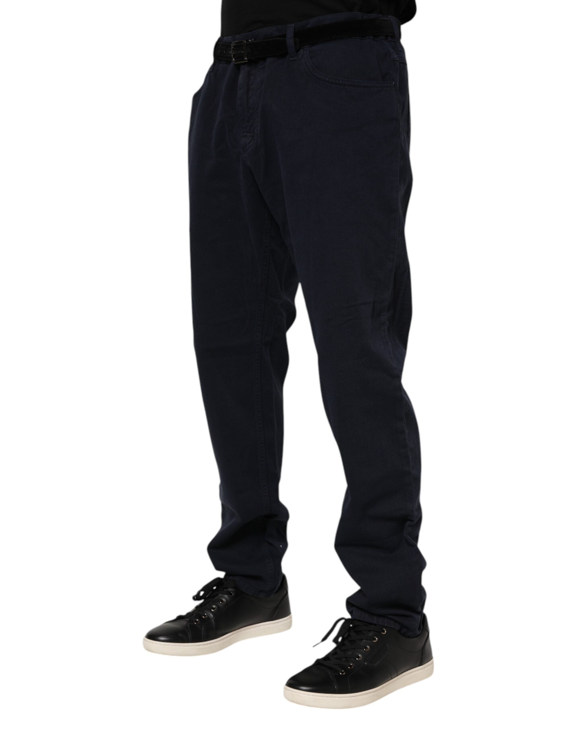 Dolce & Gabbana Black Cotton Tapered Denim Men's Jeans