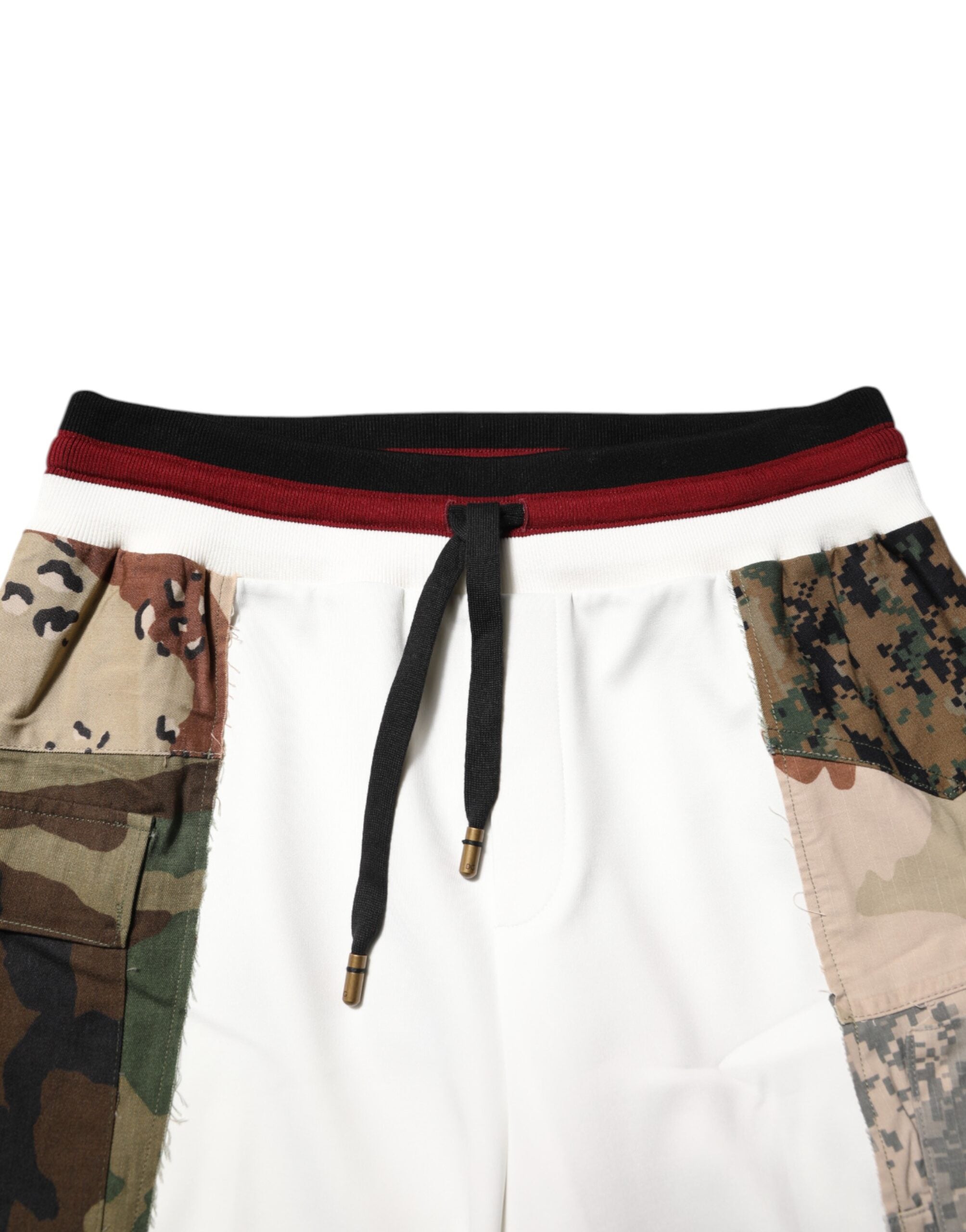 Dolce & Gabbana White Patchwork Jogger Men's Pants