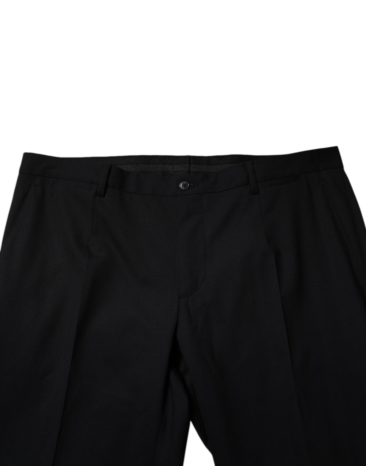Dolce & Gabbana Black Wool Formal Dress Men's Pants