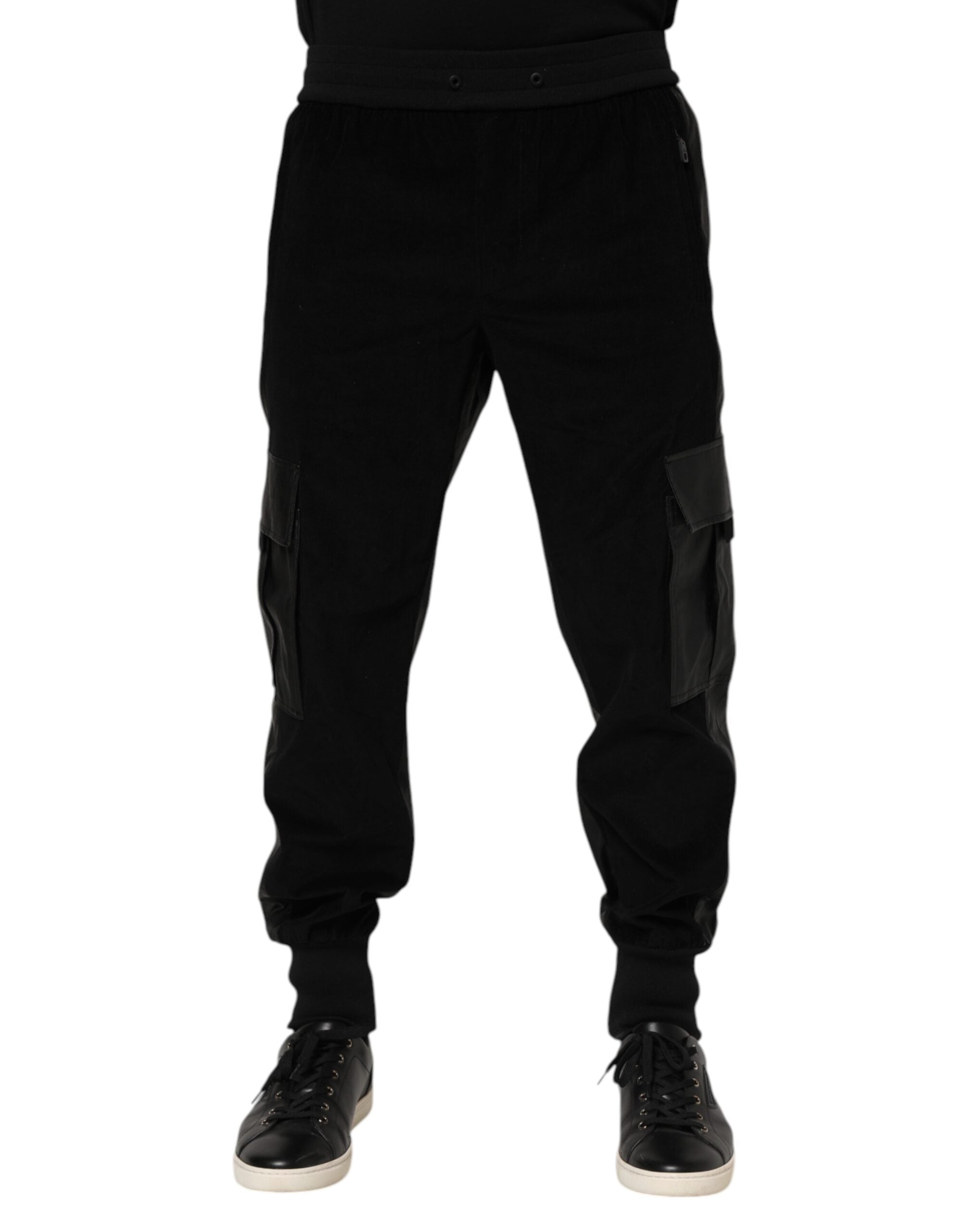 Dolce & Gabbana Black Cotton Cargo Men Jogger Men's Pants (Pre-Owned)
