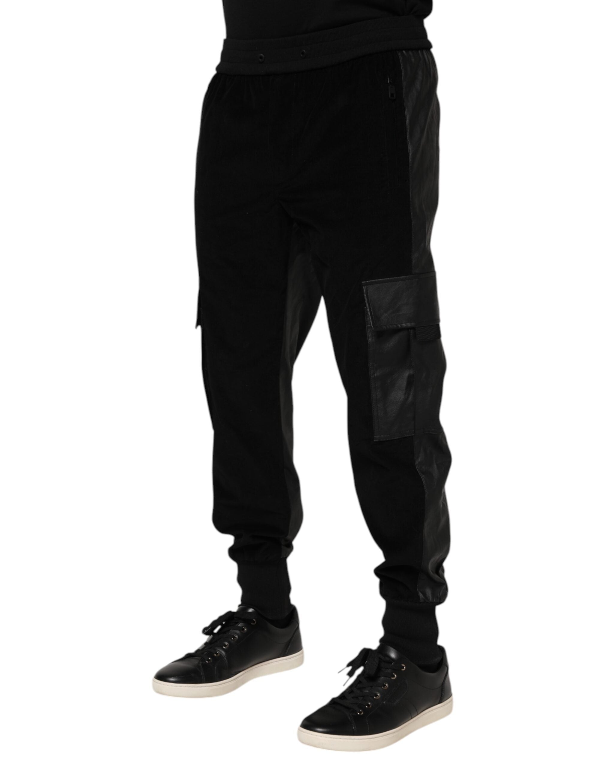 Dolce & Gabbana Black Cotton Cargo Men Jogger Men's Pants (Pre-Owned)