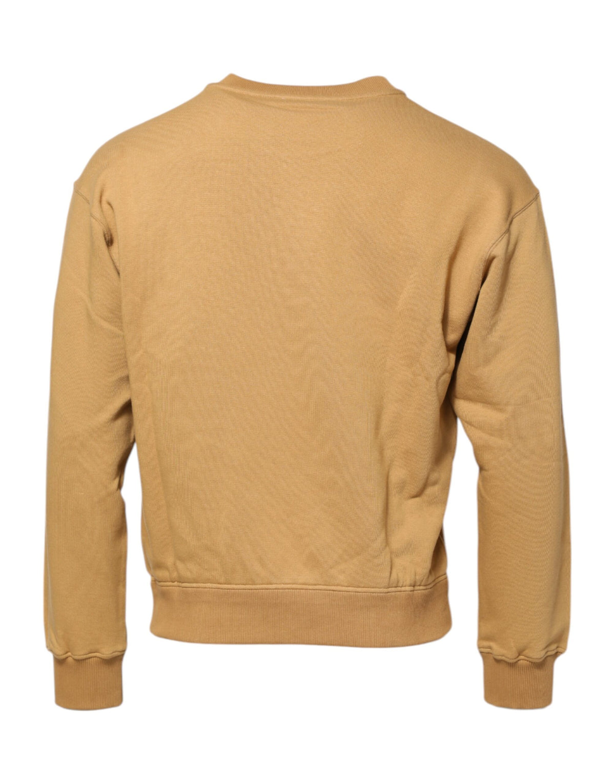 Dolce & Gabbana Mustard Cotton DG Embossed Pullover Men's Sweater