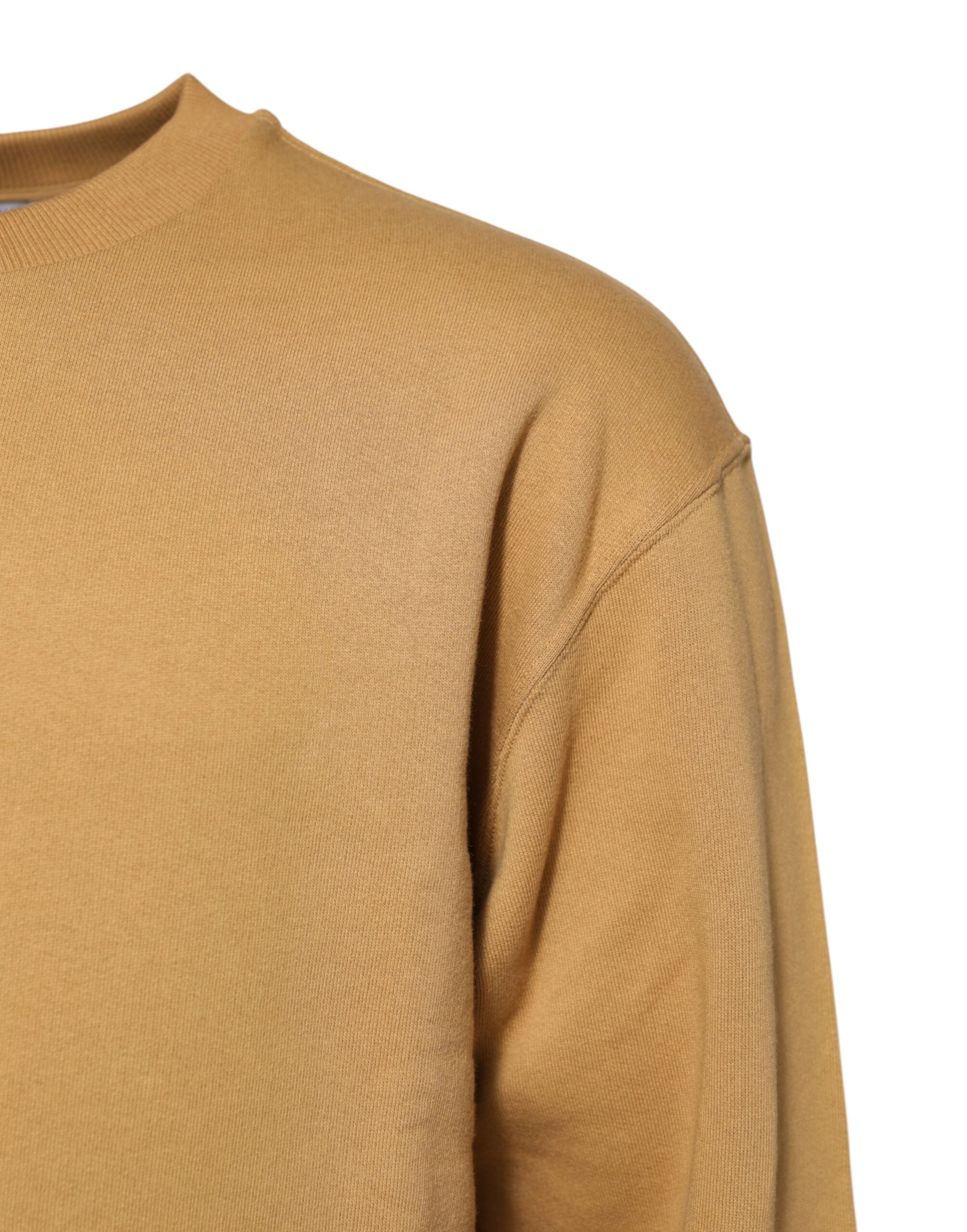Dolce & Gabbana Mustard Cotton DG Embossed Pullover Men's Sweater
