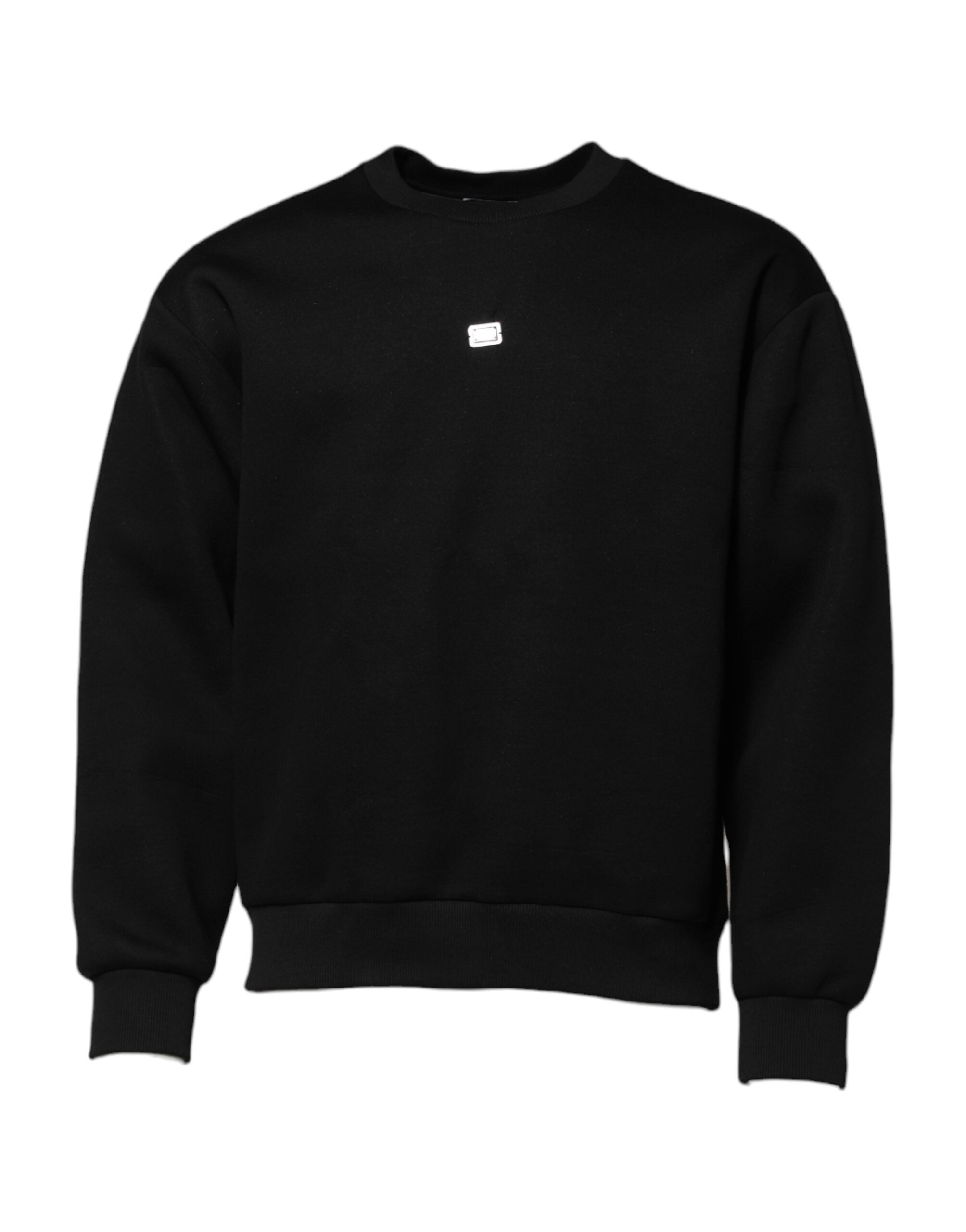 Dolce & Gabbana Black Modal DG Logo Plaque Pullover Men's Sweater (Pre-Owned)