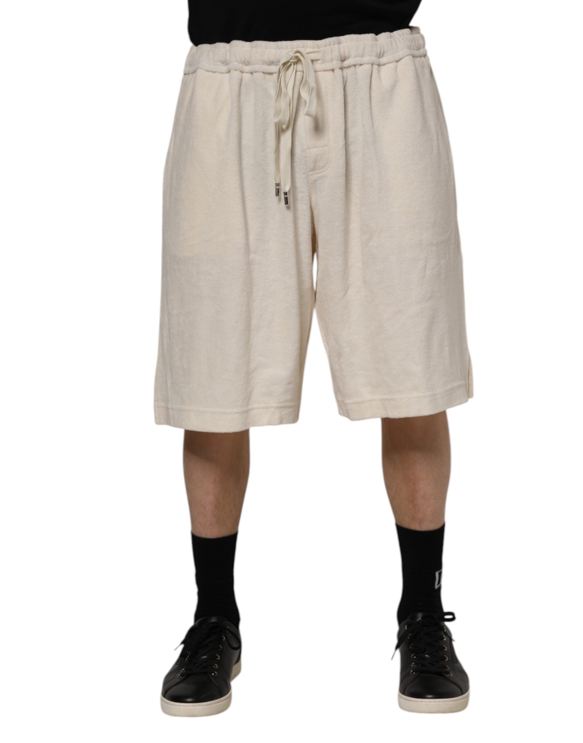 Dolce & Gabbana Ivory Cotton Men Bermuda SweatMen's Men's Shorts