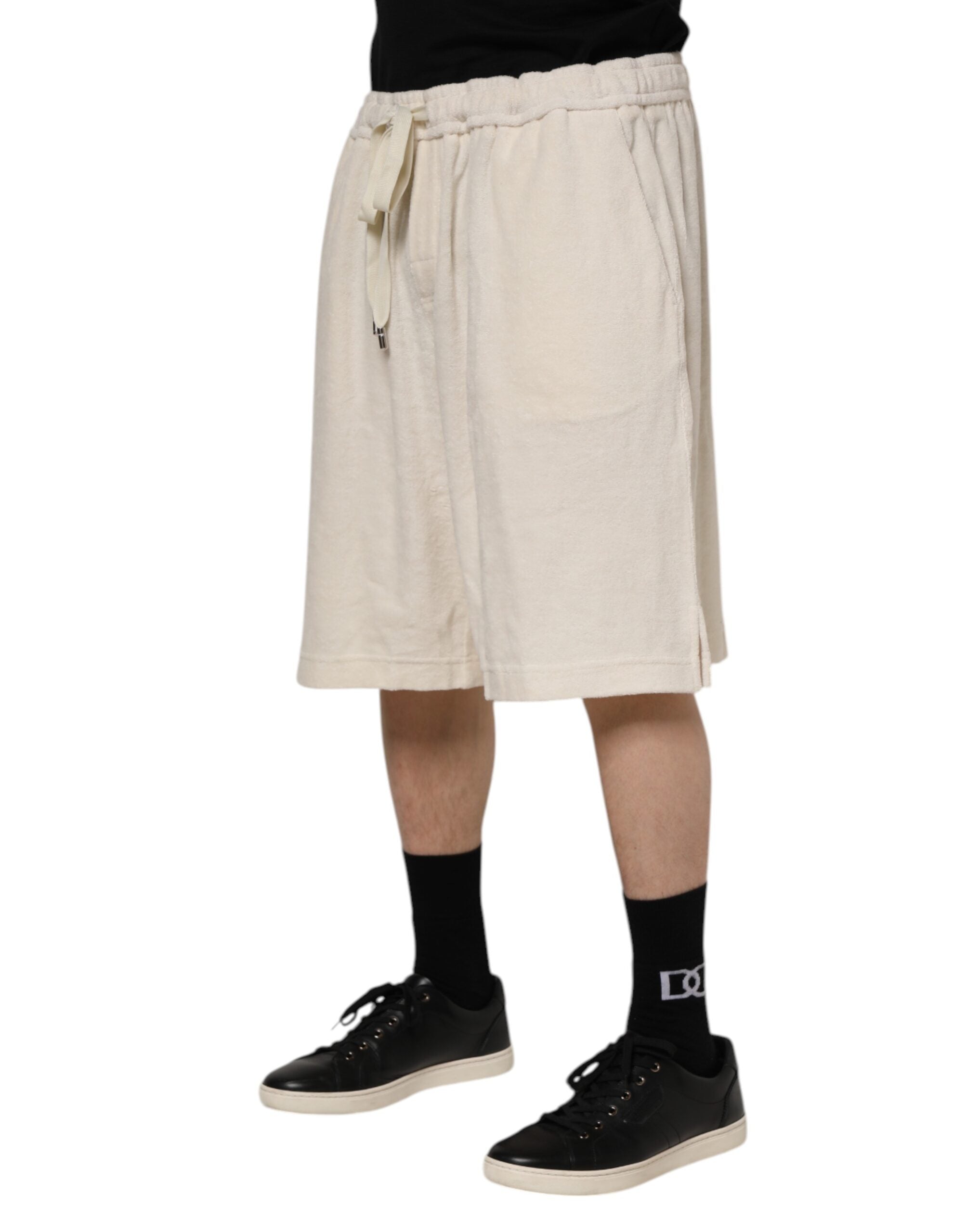 Dolce & Gabbana Ivory Cotton Men Bermuda SweatMen's Men's Shorts