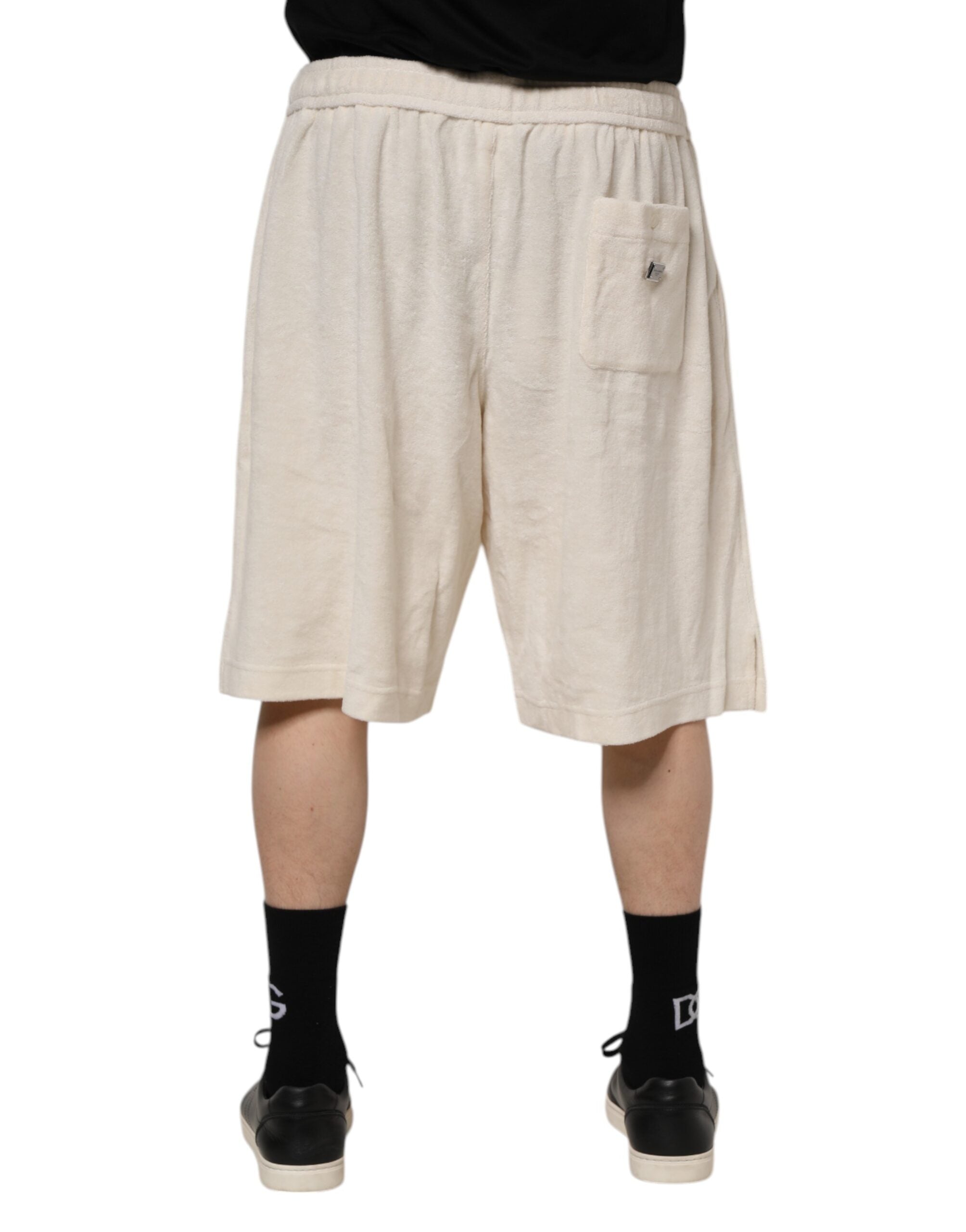 Dolce & Gabbana Ivory Cotton Men Bermuda SweatMen's Men's Shorts