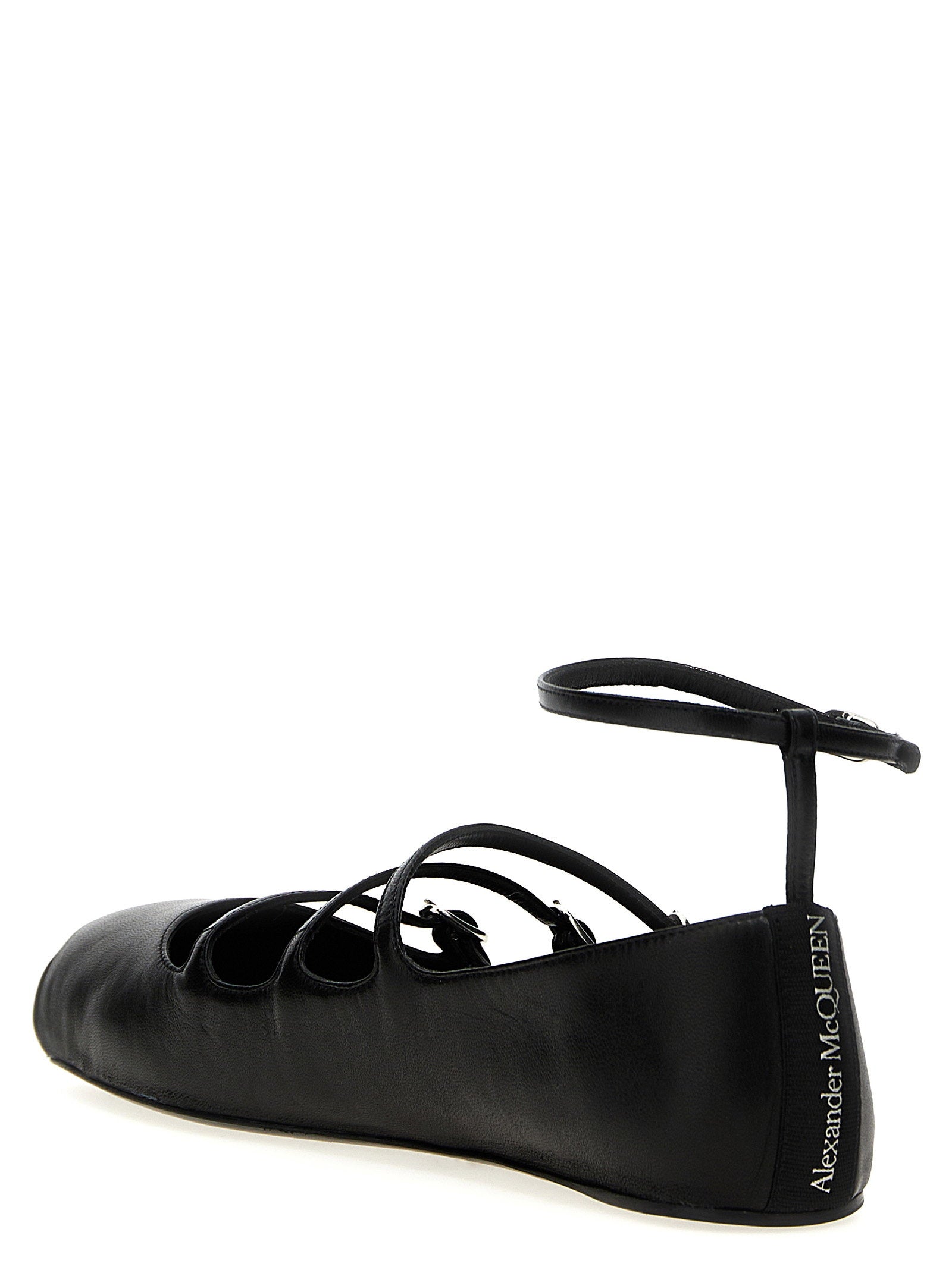 Alexander Mcqueen Women's Leather Strap Ballet Flats