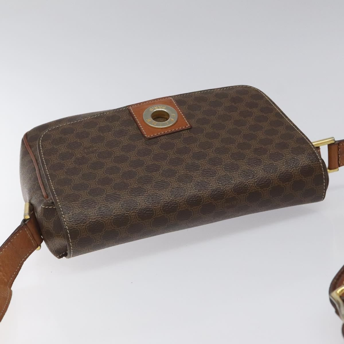 Celine Macadam Shoulder Canvas Brown Canvas Shoulder Bag Bag (Pre-Owned)