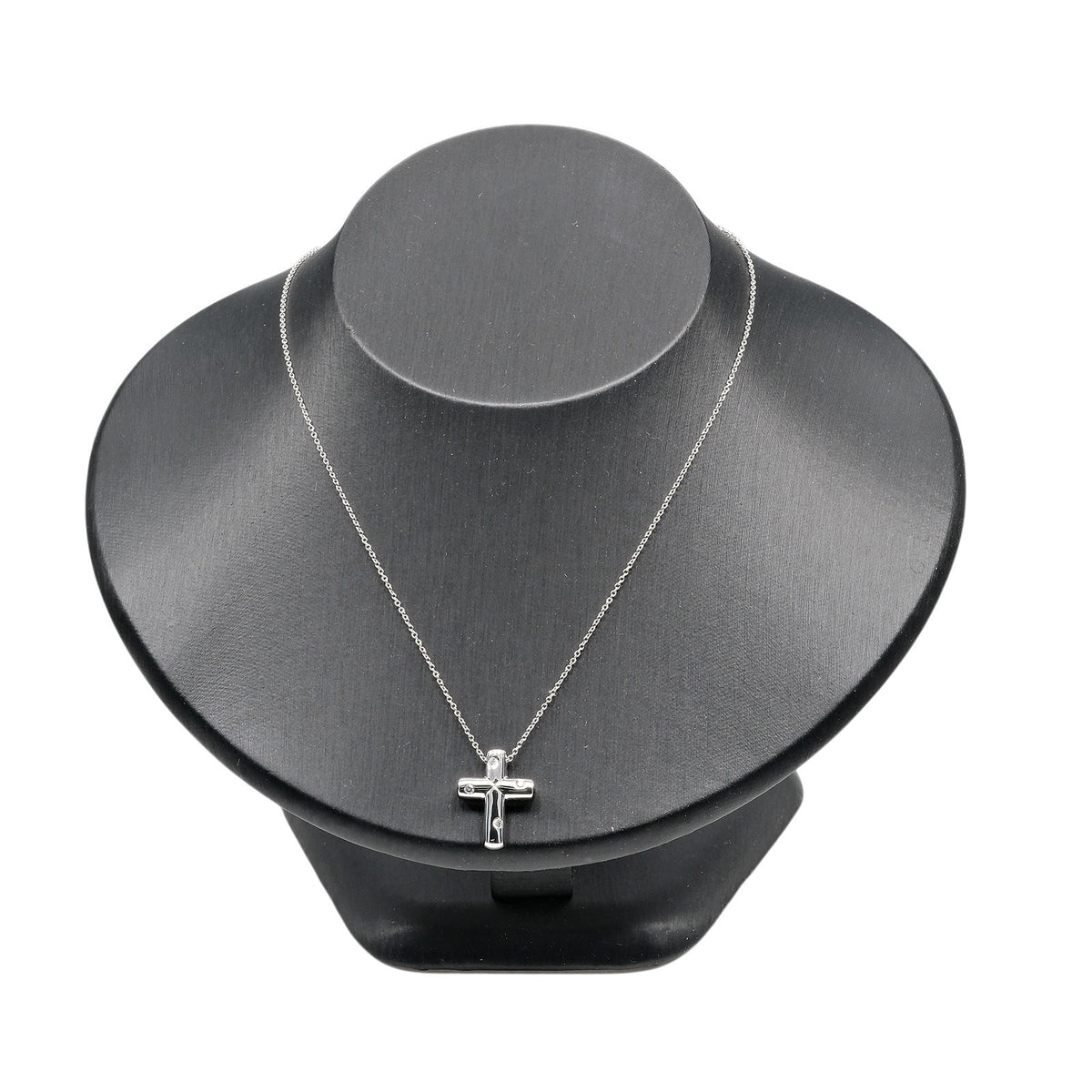 Tiffany & Co. Cross Pendant Platinum And Diamonds Silver Platinum Necklace Jewelry (Pre-Owned)