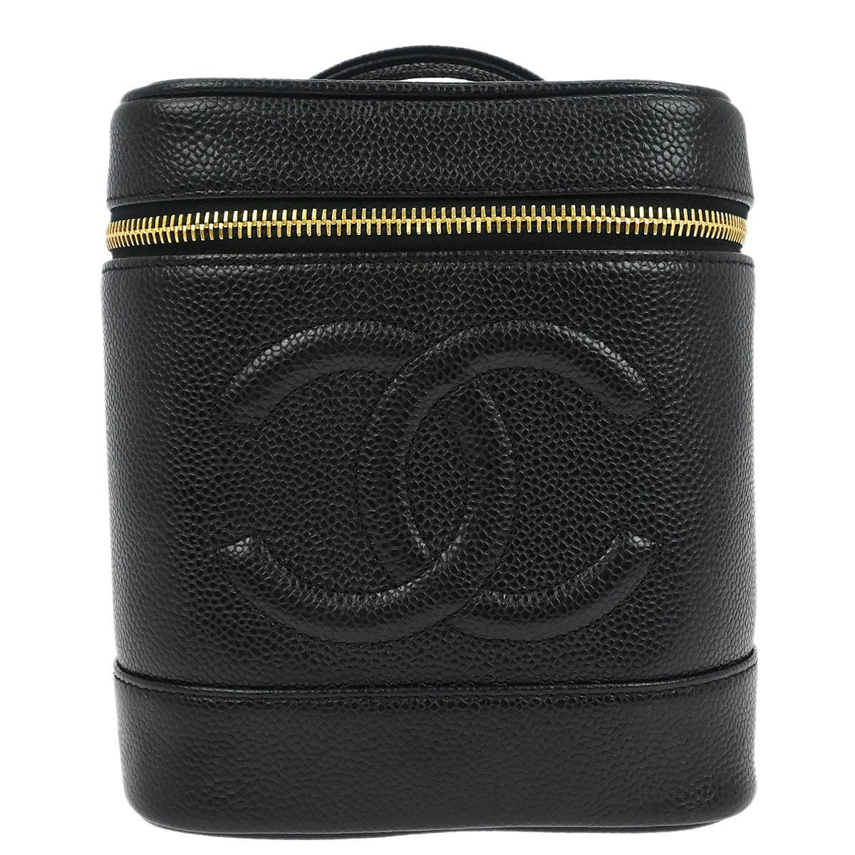 Chanel Vintage Timeless Cosmetic Case Caviar Black Leather Clutche & Pouche Bag (Pre-Owned)