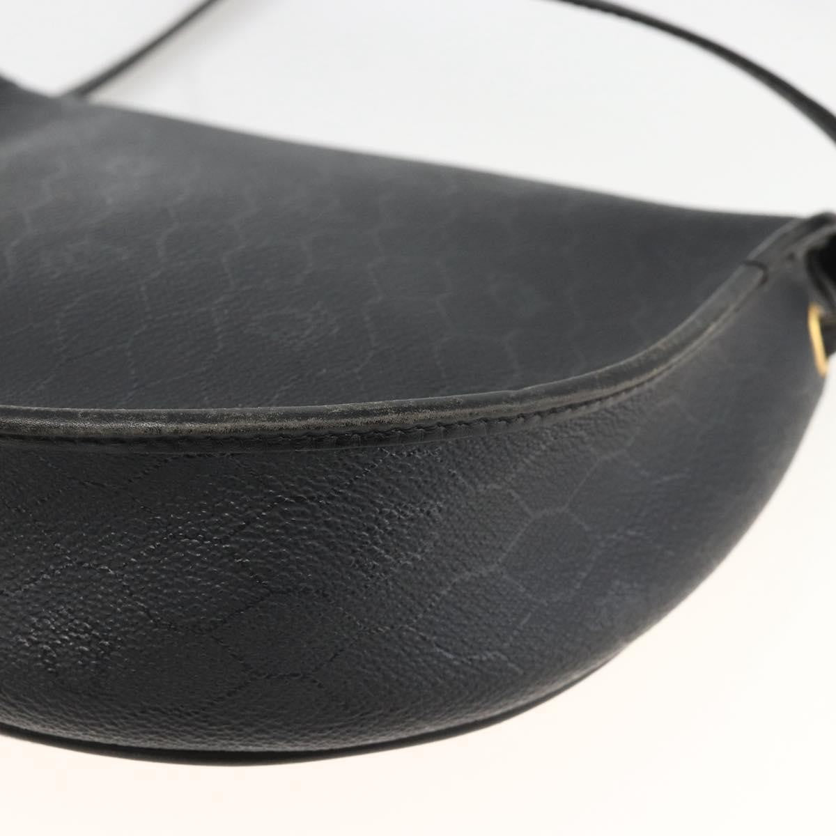 Christian Dior Vintage Honeycomb Flap Coated Canvas Black Canvas Shoulder Bag Bag (Pre-Owned)