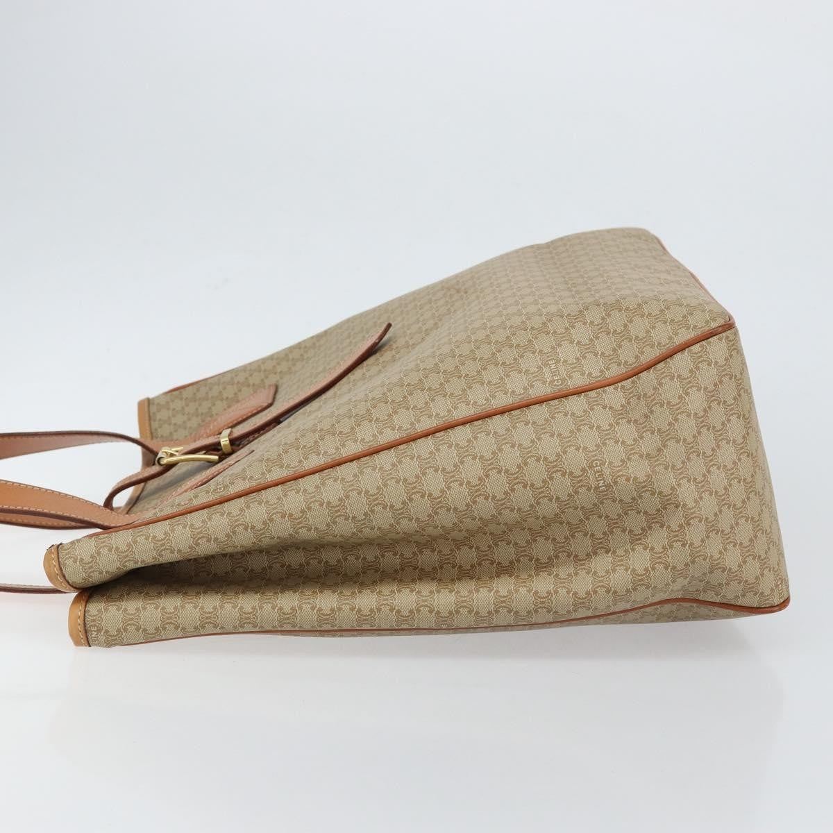 Celine Macadam Shoulder Pvc Leather Beige Canvas Shoulder Bag Bag (Pre-Owned)