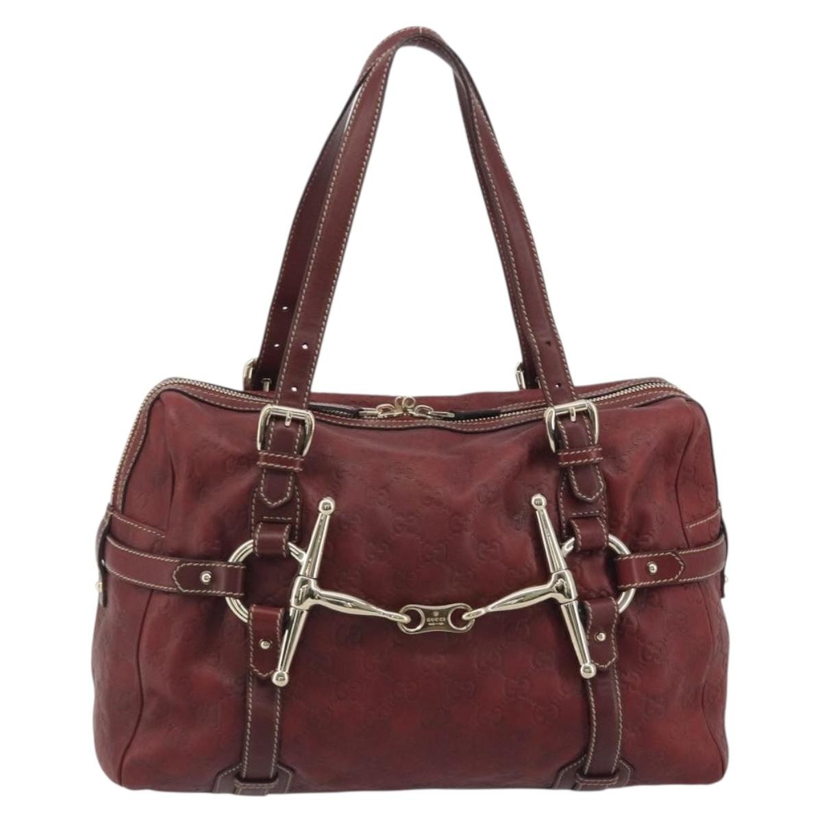 Gucci 85Th Anniversary Boston Guccissima Leather Red Leather Shoulder Bag Bag (Pre-Owned)