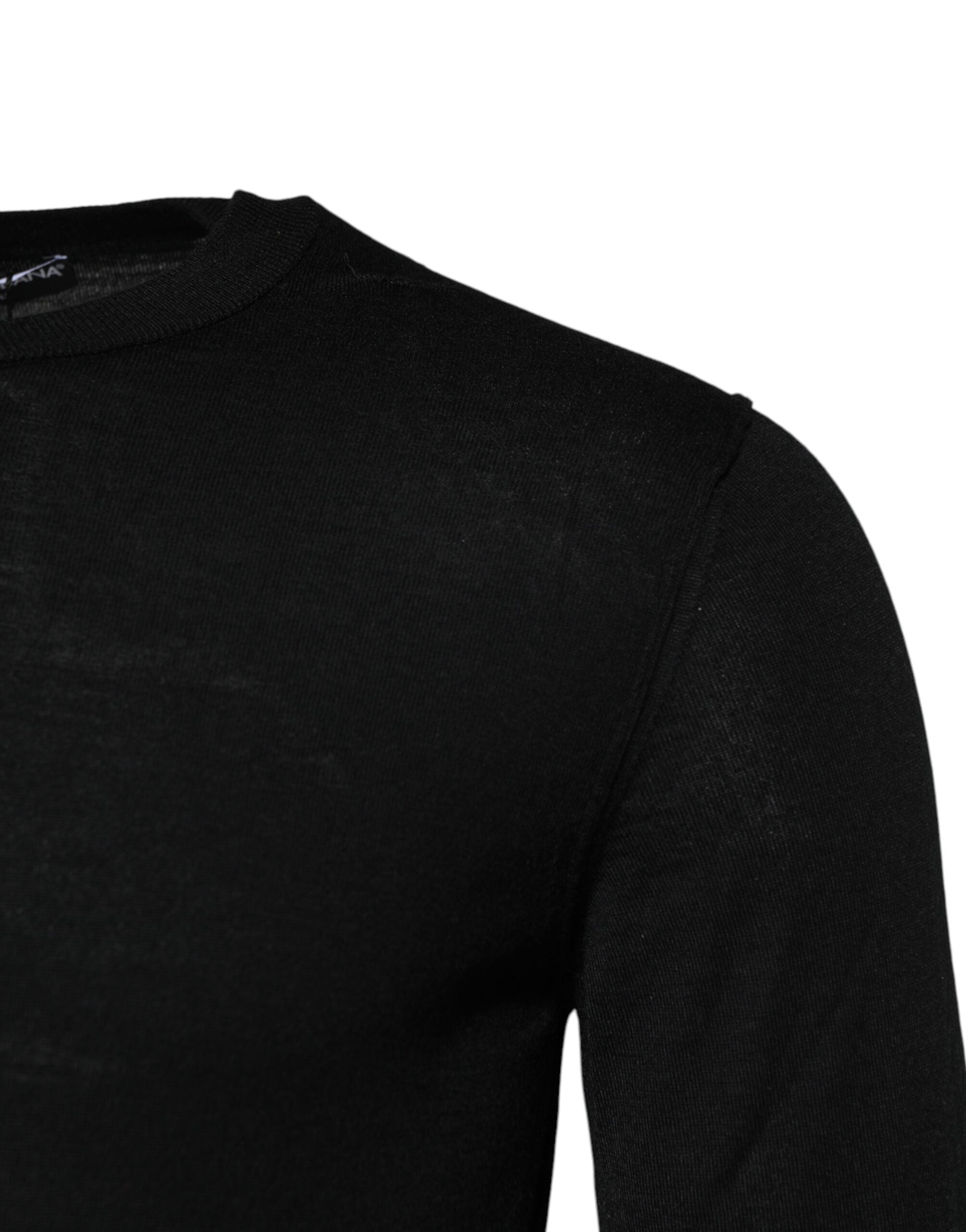 Dolce & Gabbana Black Cashmere Crew Neck Long Sleeves Men's T-shirt (Pre-Owned)