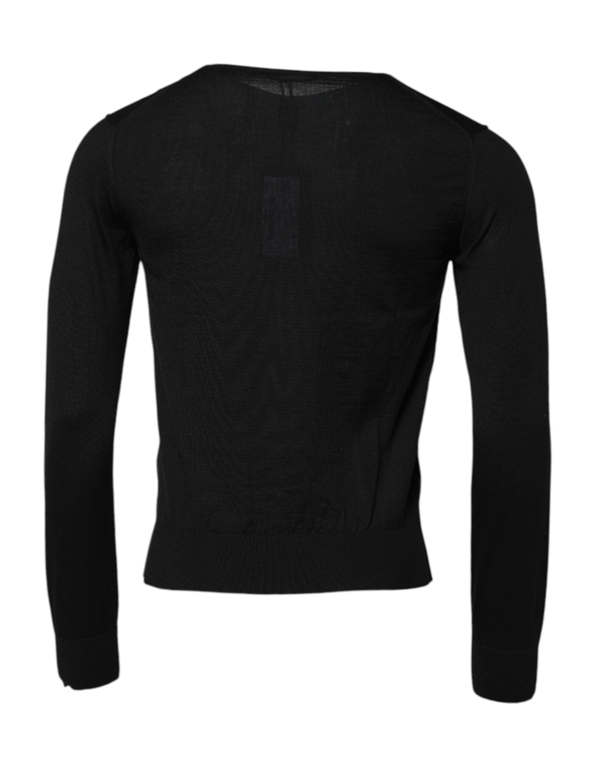 Dolce & Gabbana Black Cashmere Crew Neck Long Sleeves Men's T-shirt (Pre-Owned)