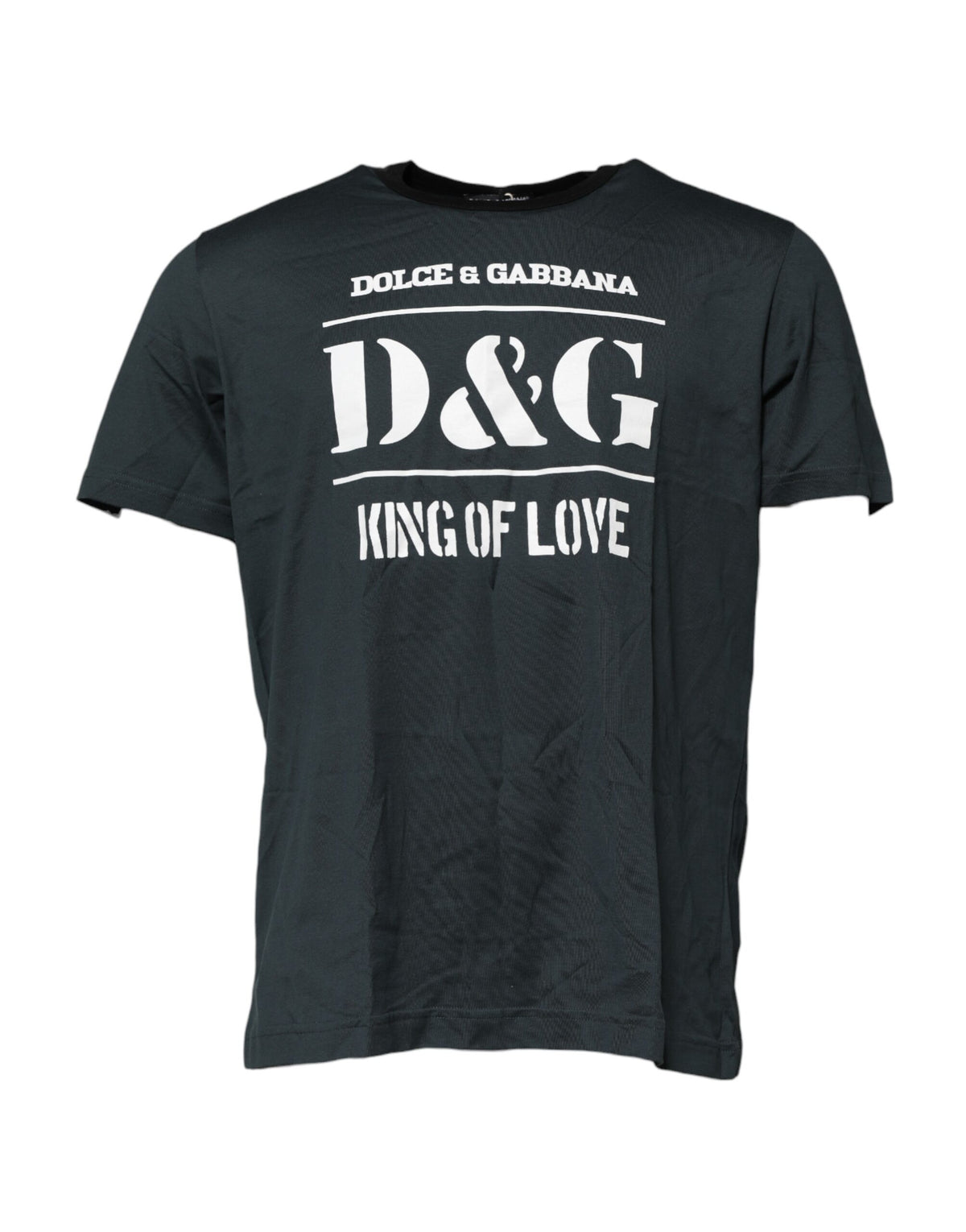 Dolce & Gabbana Black Cotton Printed Short Sleeves Men's T-shirt