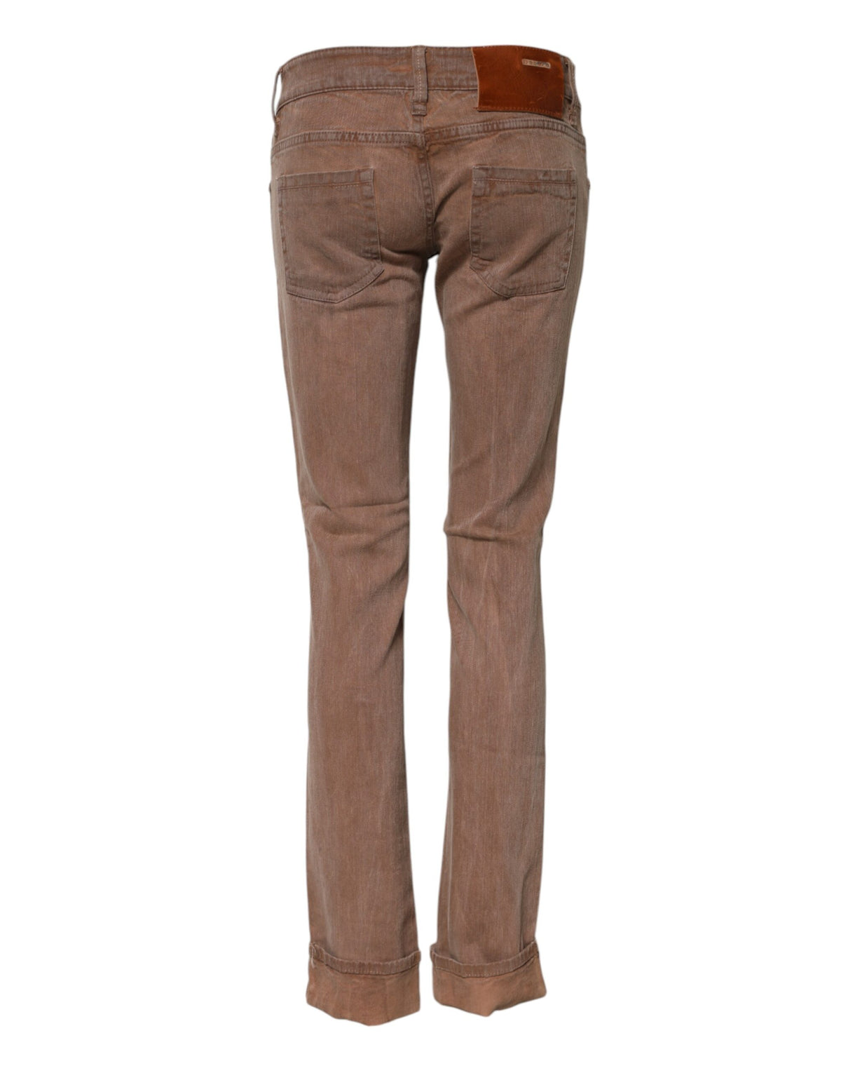 Acht Brown Cotton Slim Fit Denim Low Waist Women's Jeans