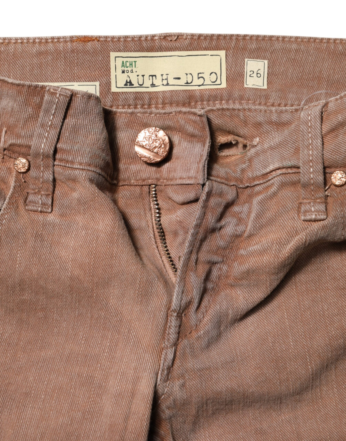 Acht Brown Cotton Slim Fit Denim Low Waist Women's Jeans