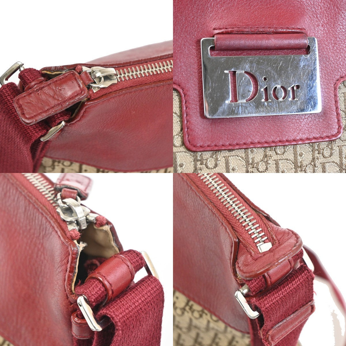 Christian Dior Vintage Street Chic Messenger Diorissimo Canvas And Leather Brown Canvas Shoulder Bag Bag (Pre-Owned)