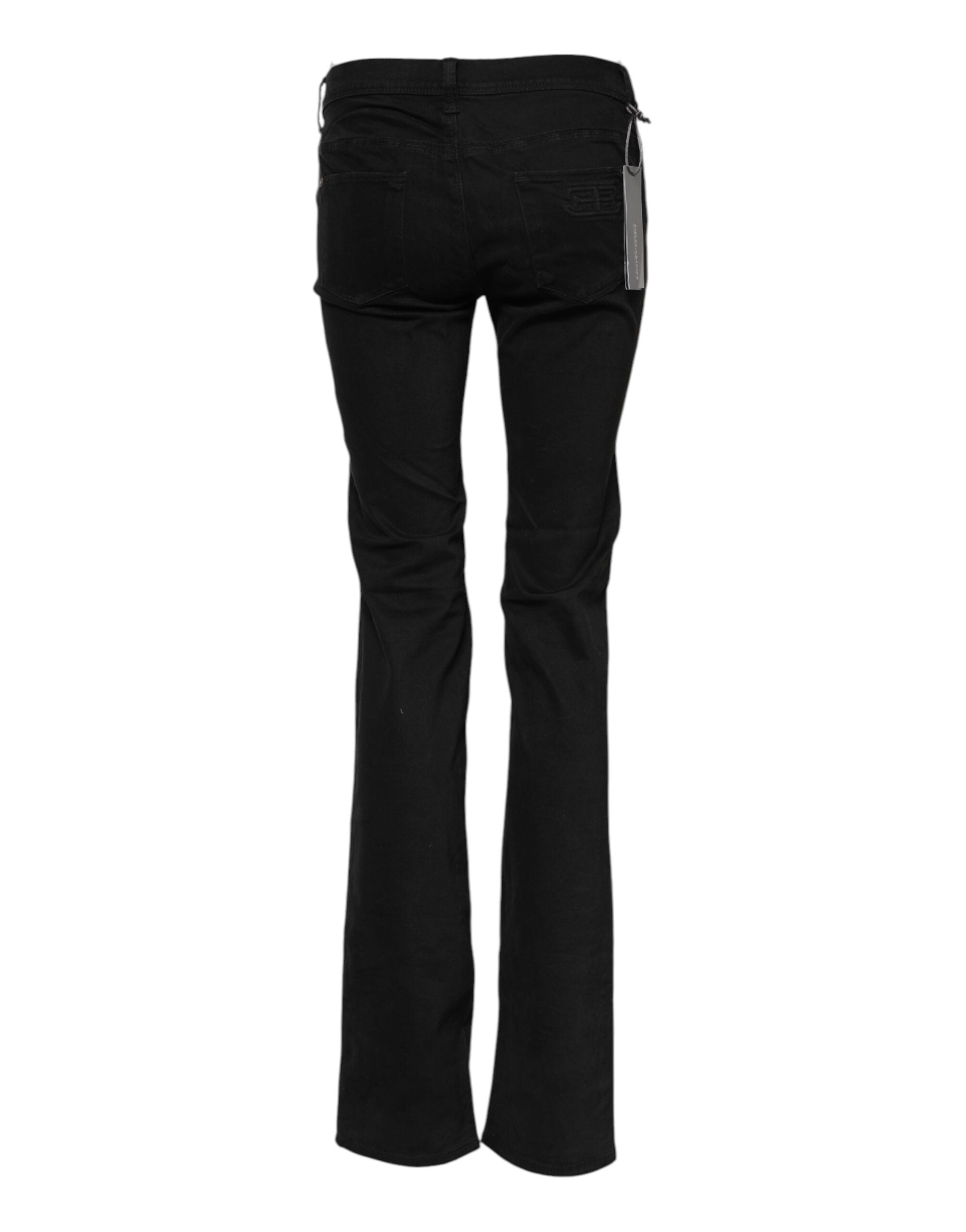 Ermanno Scervino Black Cotton Stretch Flared Bootcut Denim Women's Jeans