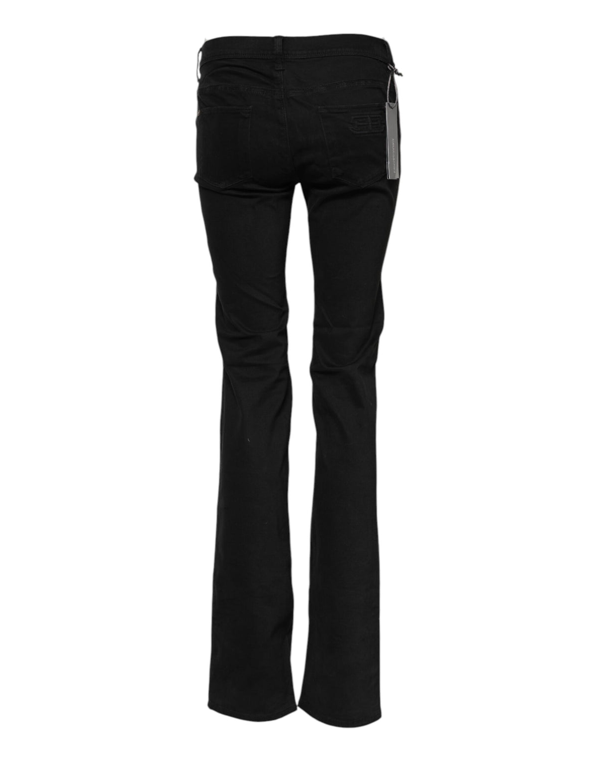 Ermanno Scervino Black Cotton Stretch Flared Bootcut Denim Women's Jeans
