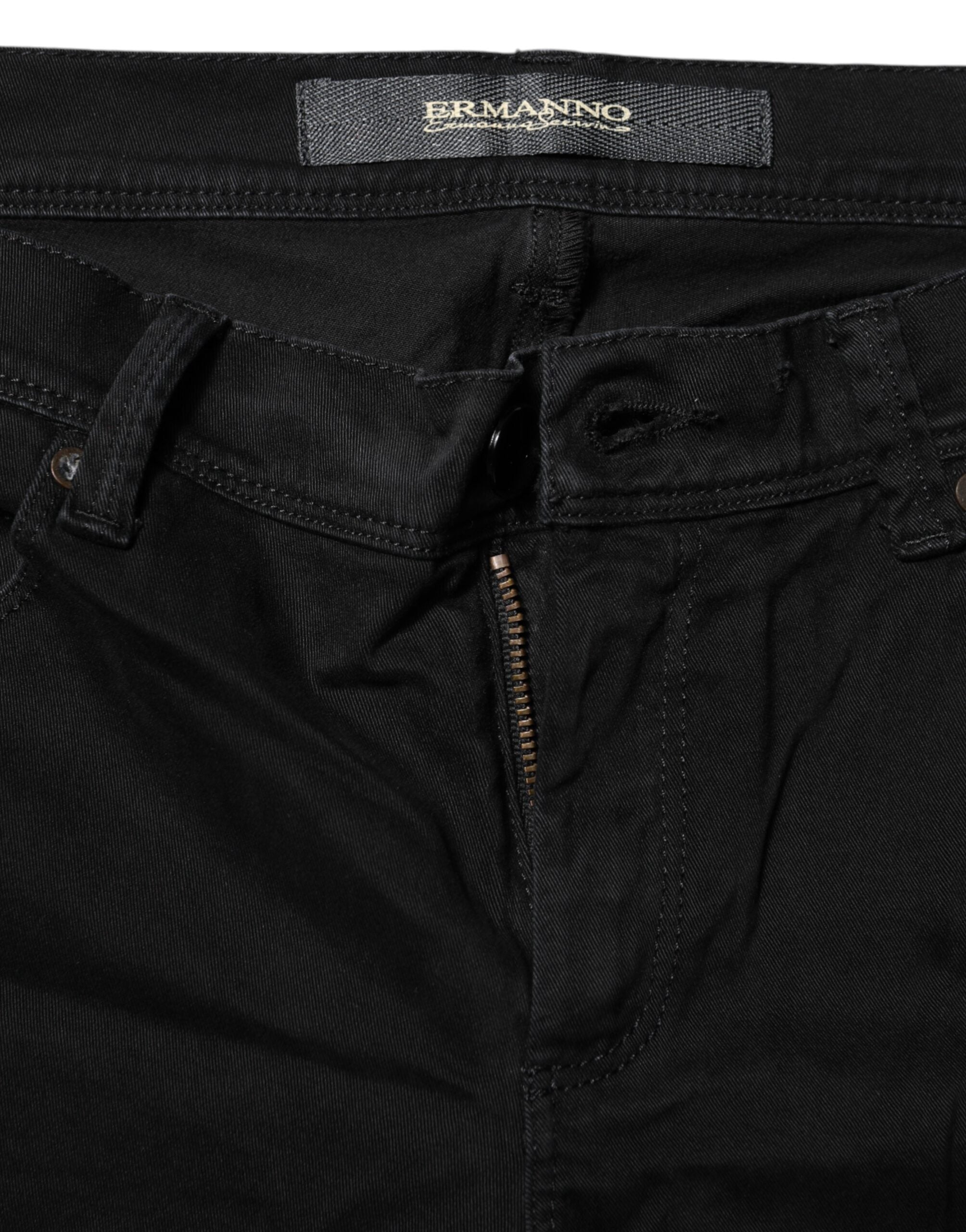 Ermanno Scervino Black Cotton Stretch Flared Bootcut Denim Women's Jeans