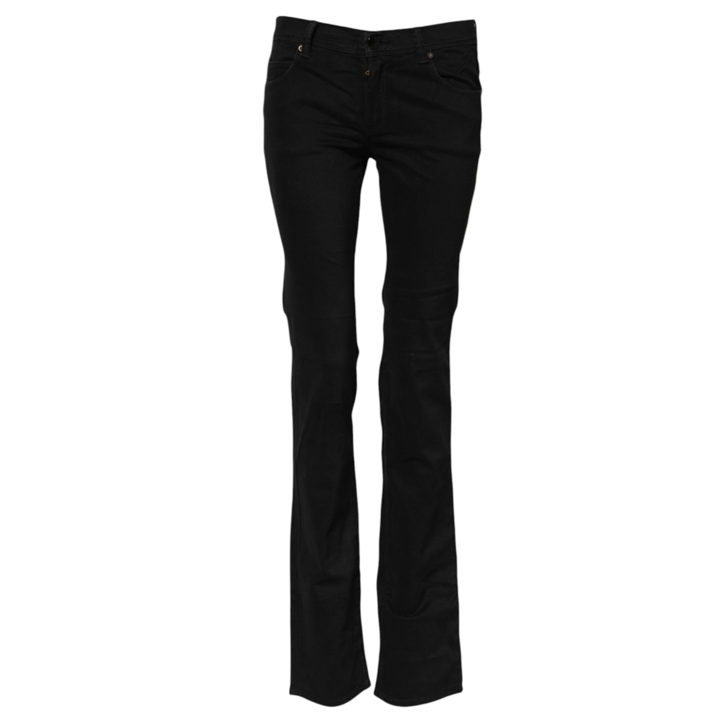 Ermanno Scervino Black Cotton Stretch Flared Bootcut Denim Women's Jeans