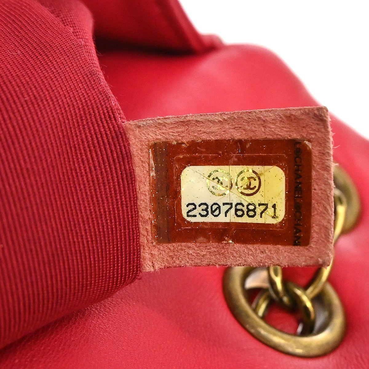 Chanel Surpique Chevron Cc Flap Quilted Lambskin Red Leather Shoulder Bag Bag (Pre-Owned)