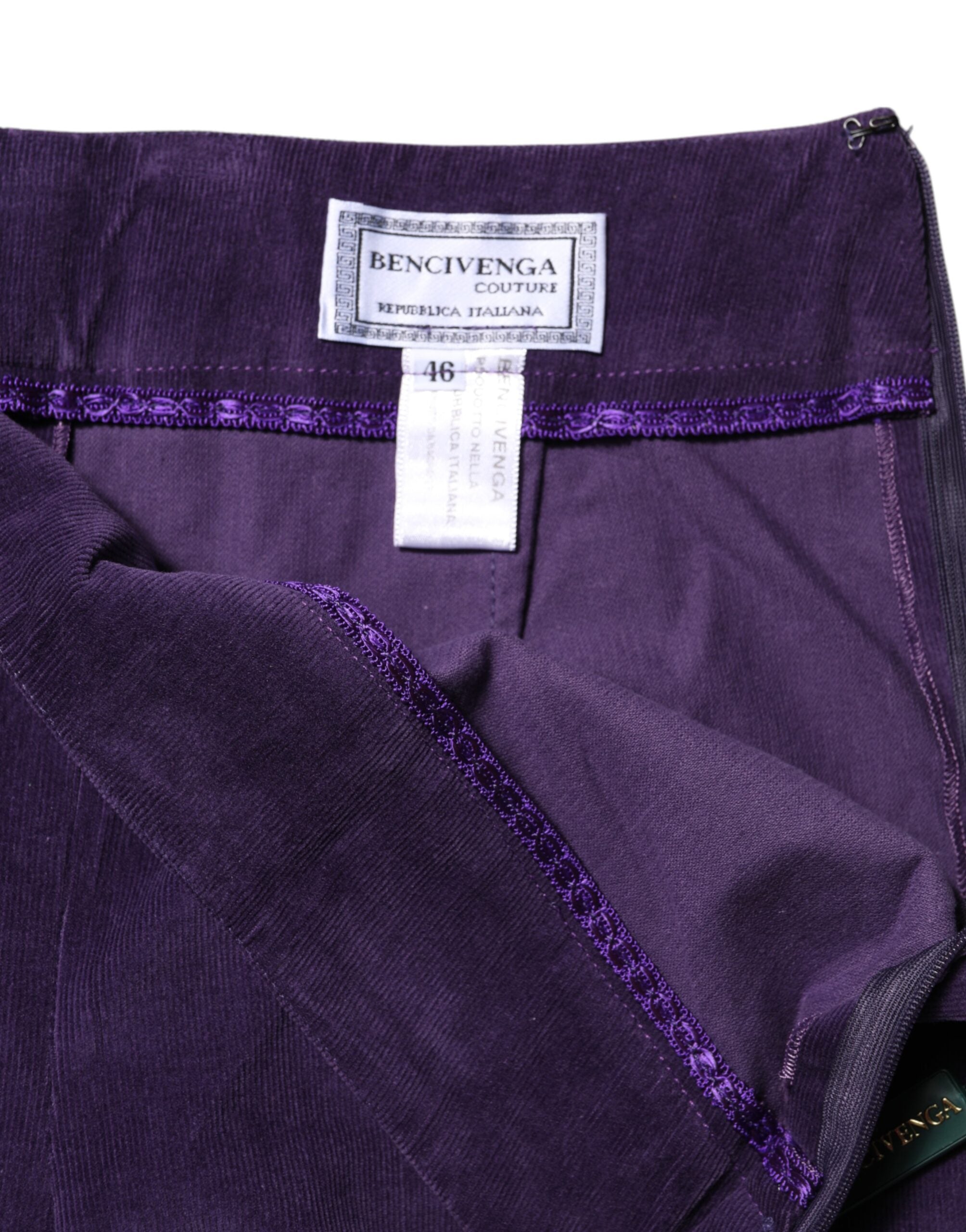 BENCIVENGA Purple High Waisted Flared Women's Pants