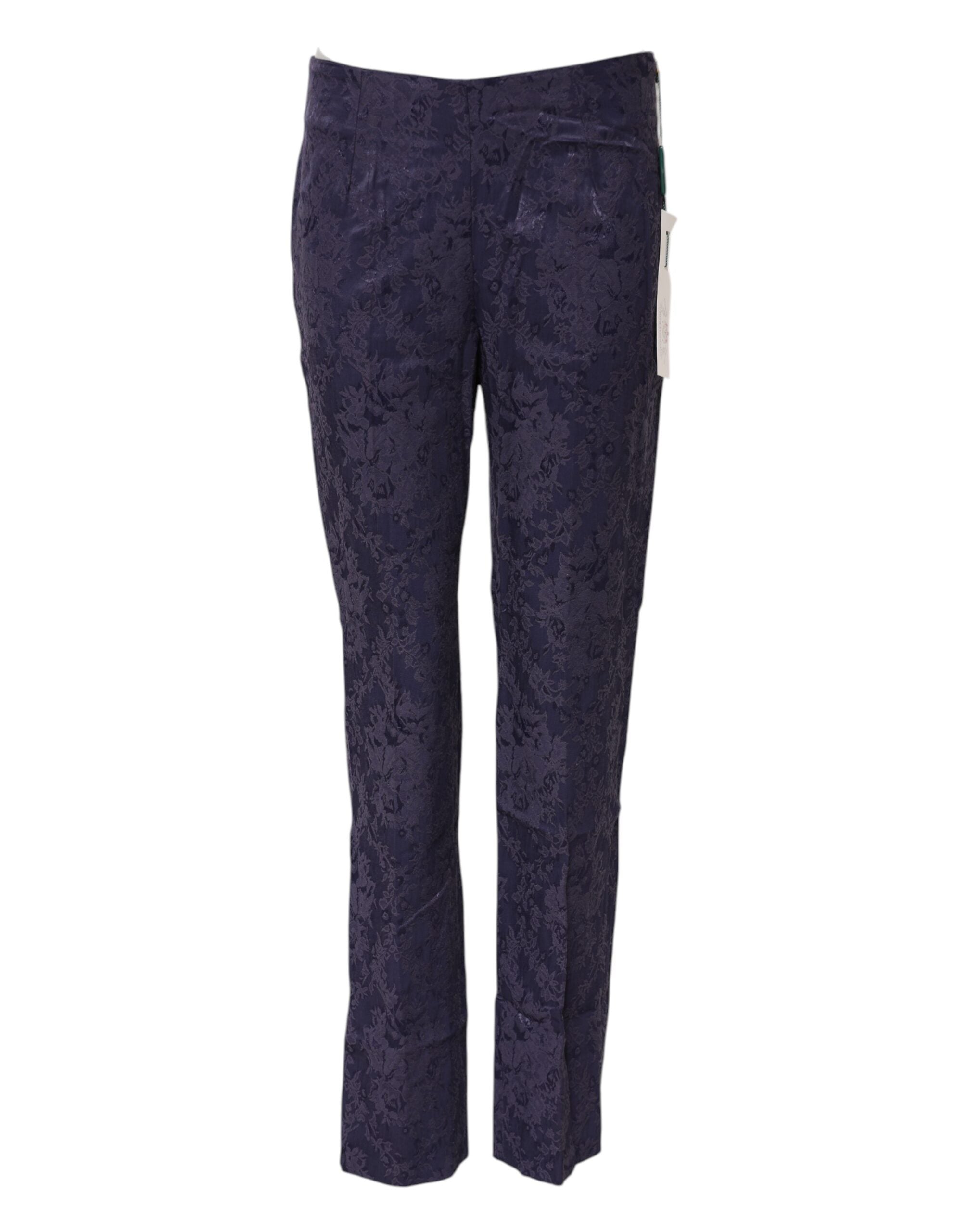BENCIVENGA Purple Jacquard High Waisted Women's Pants