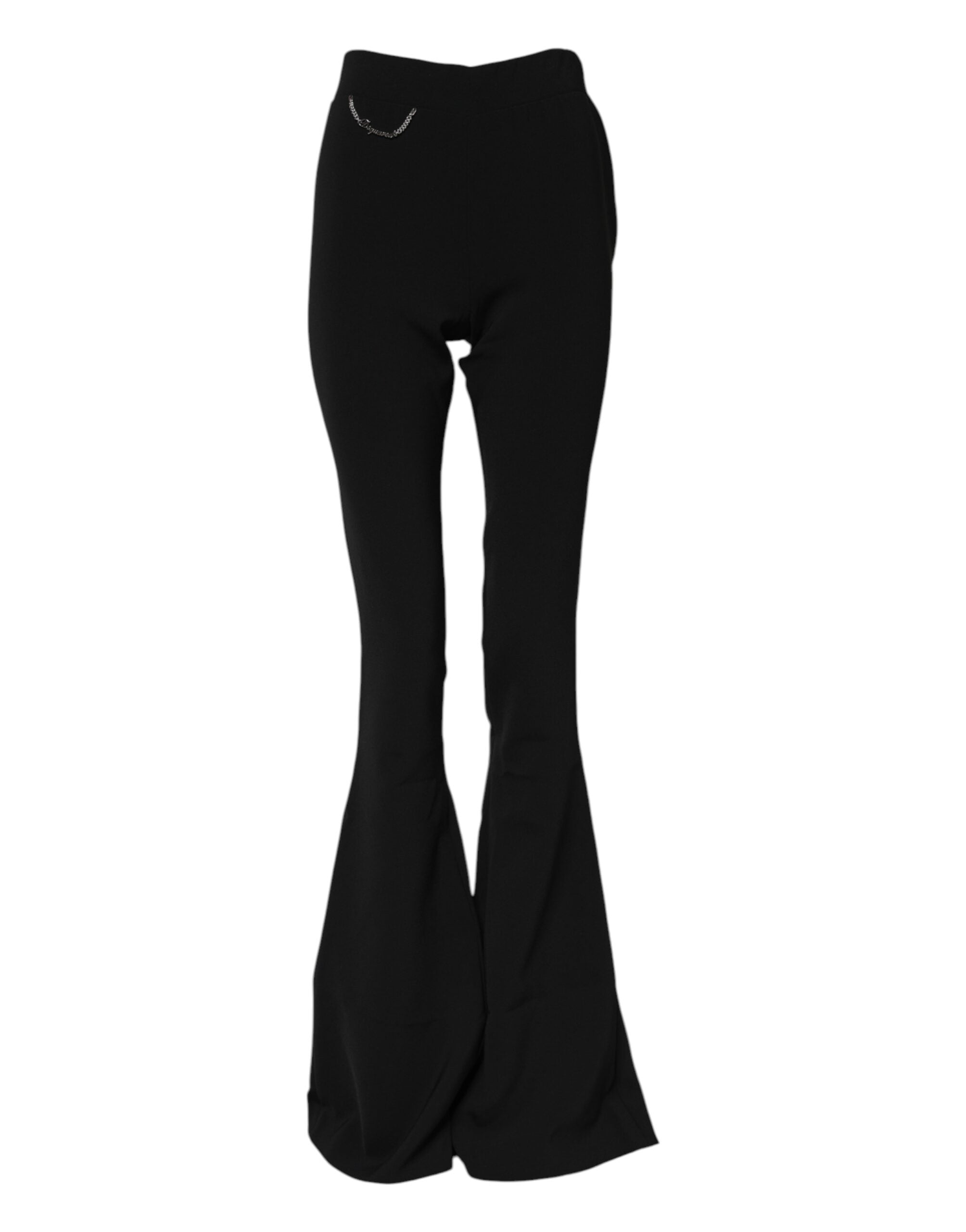 Dsquared² Black Polyester High Waisted Flared Women's Pants