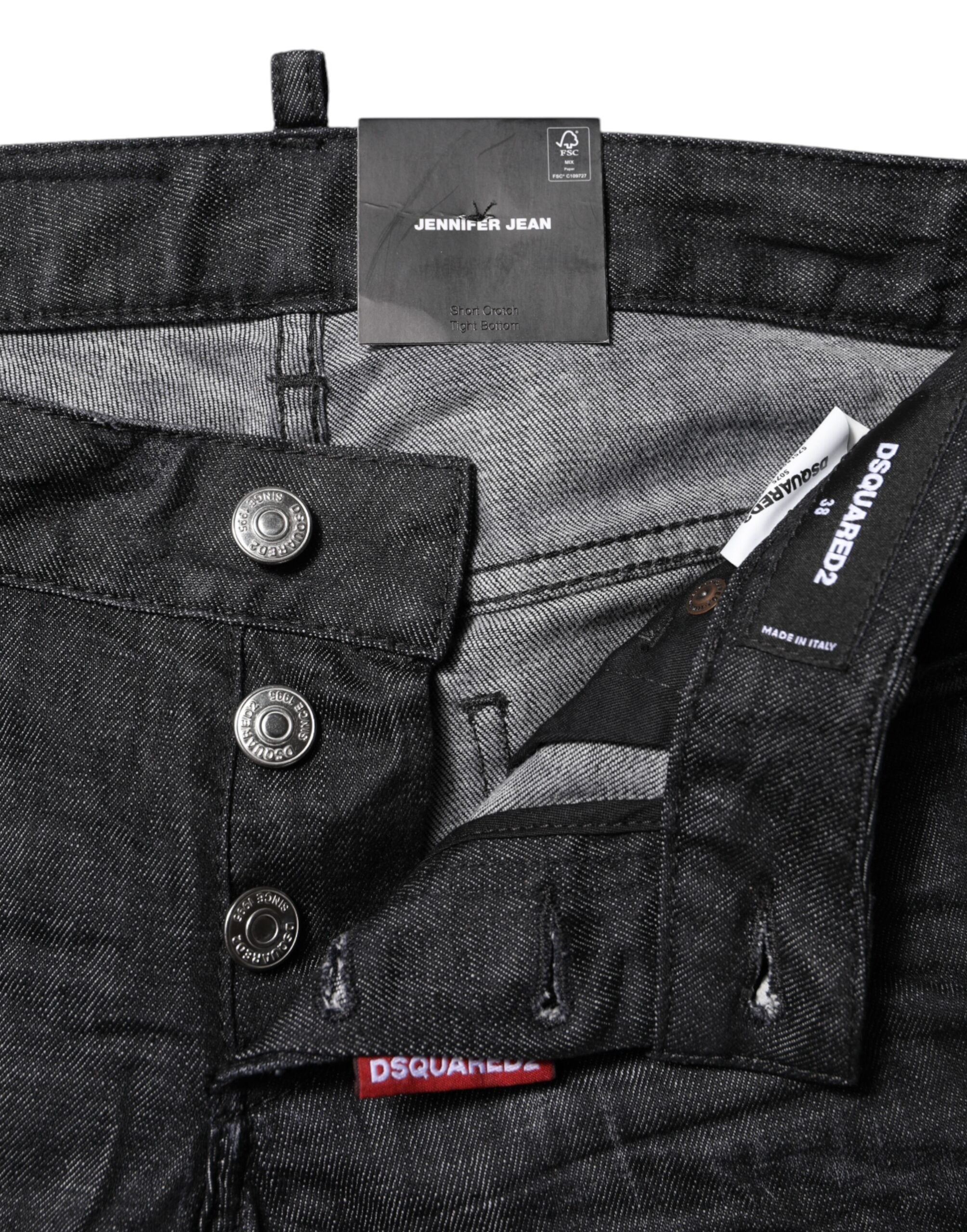 Dsquared² Black Cotton Low Waist Skinny Denim Women's Jeans