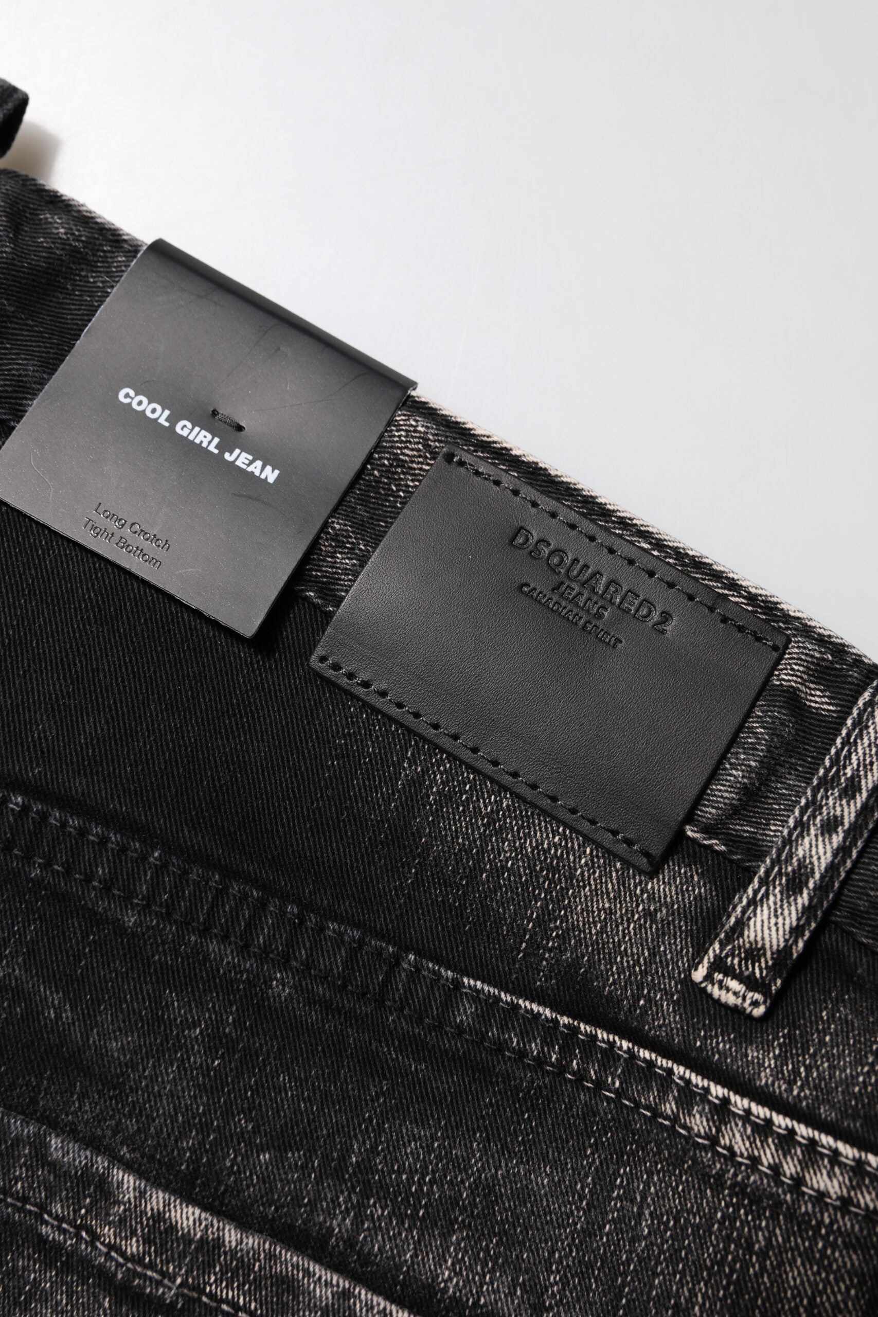 Dsquared² Black Washed Mid Waist Tapered Denim Women's Jeans