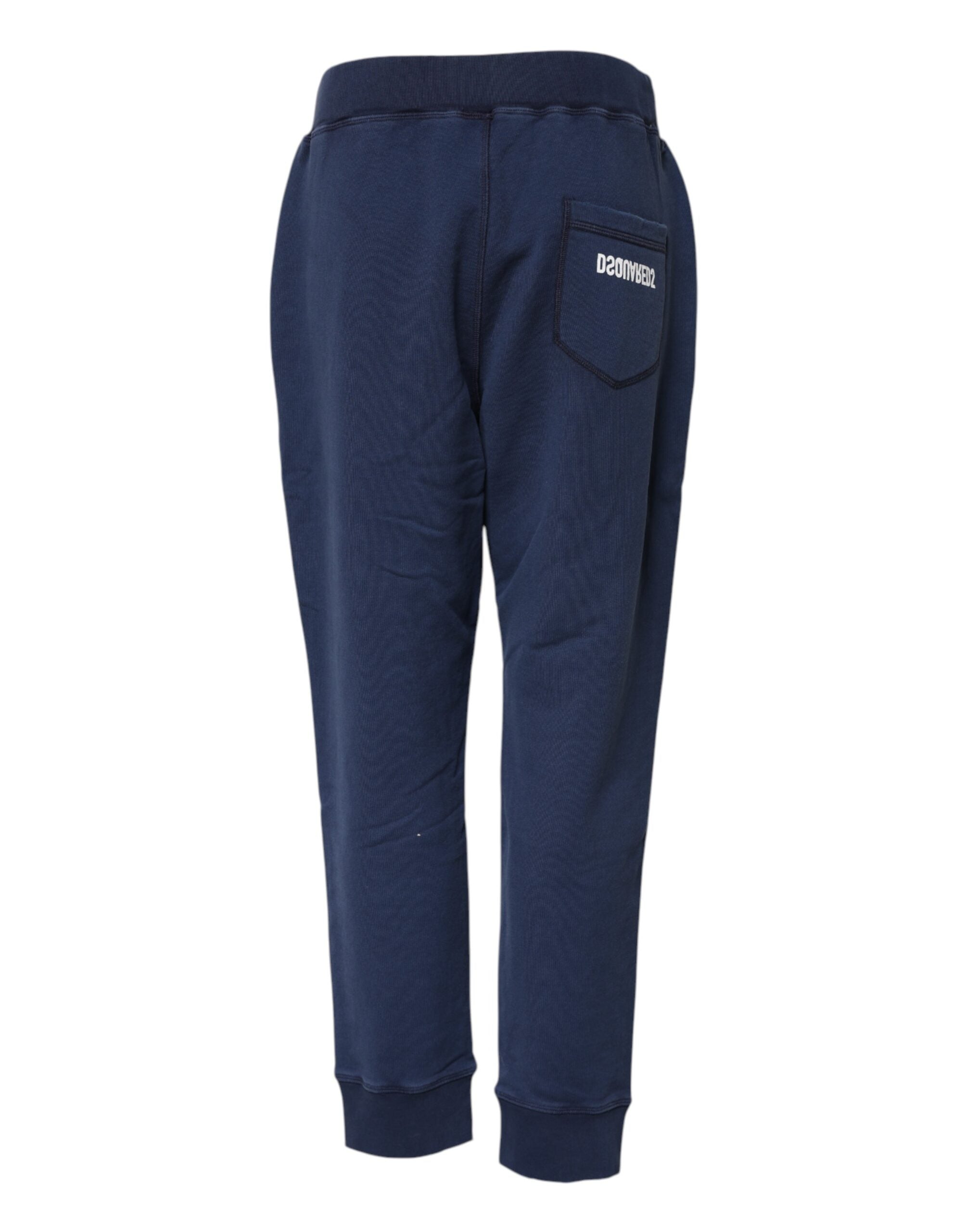 Dsquared² Blue Cotton Mid Waisted Jogger Women's Pants