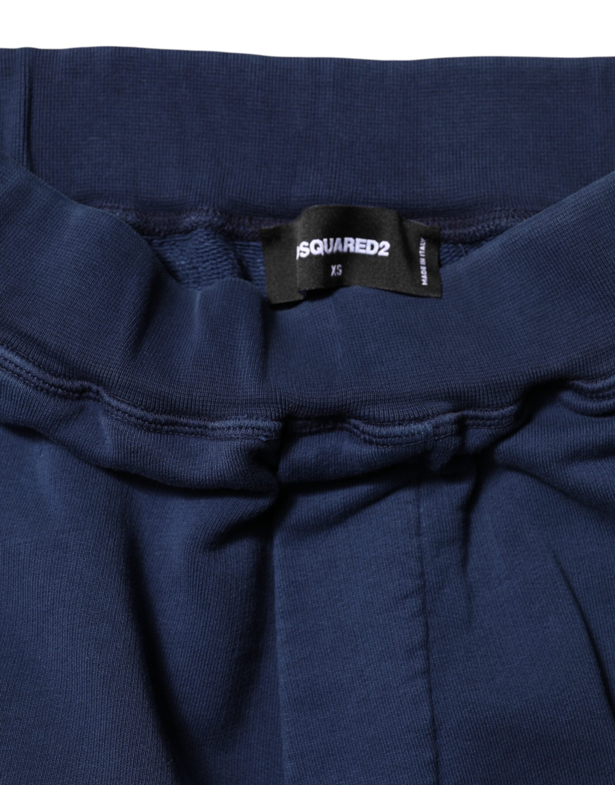 Dsquared² Blue Cotton Mid Waisted Jogger Women's Pants