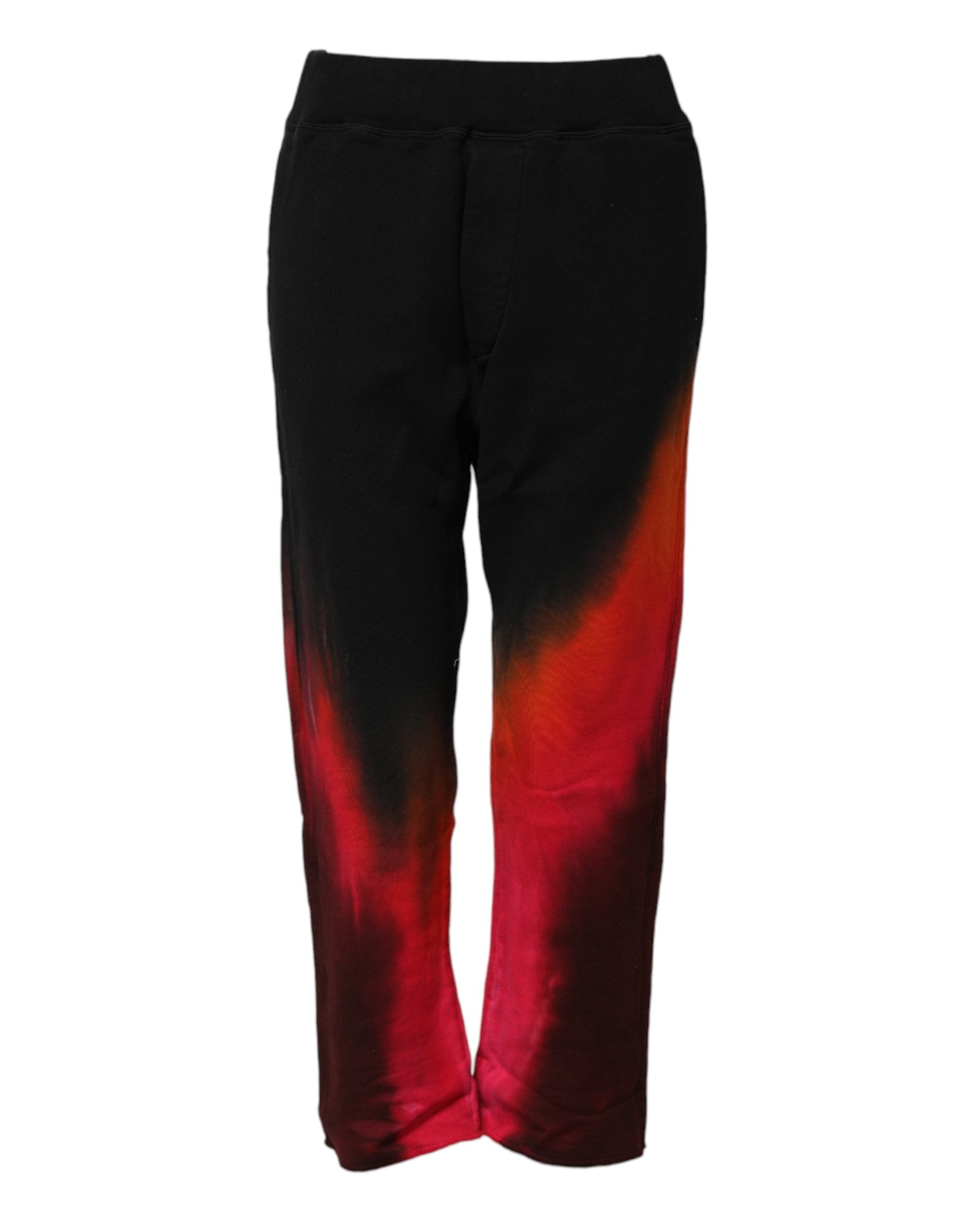 Dsquared² Black Red Cotton Straight Fit Jogger Women's Pants