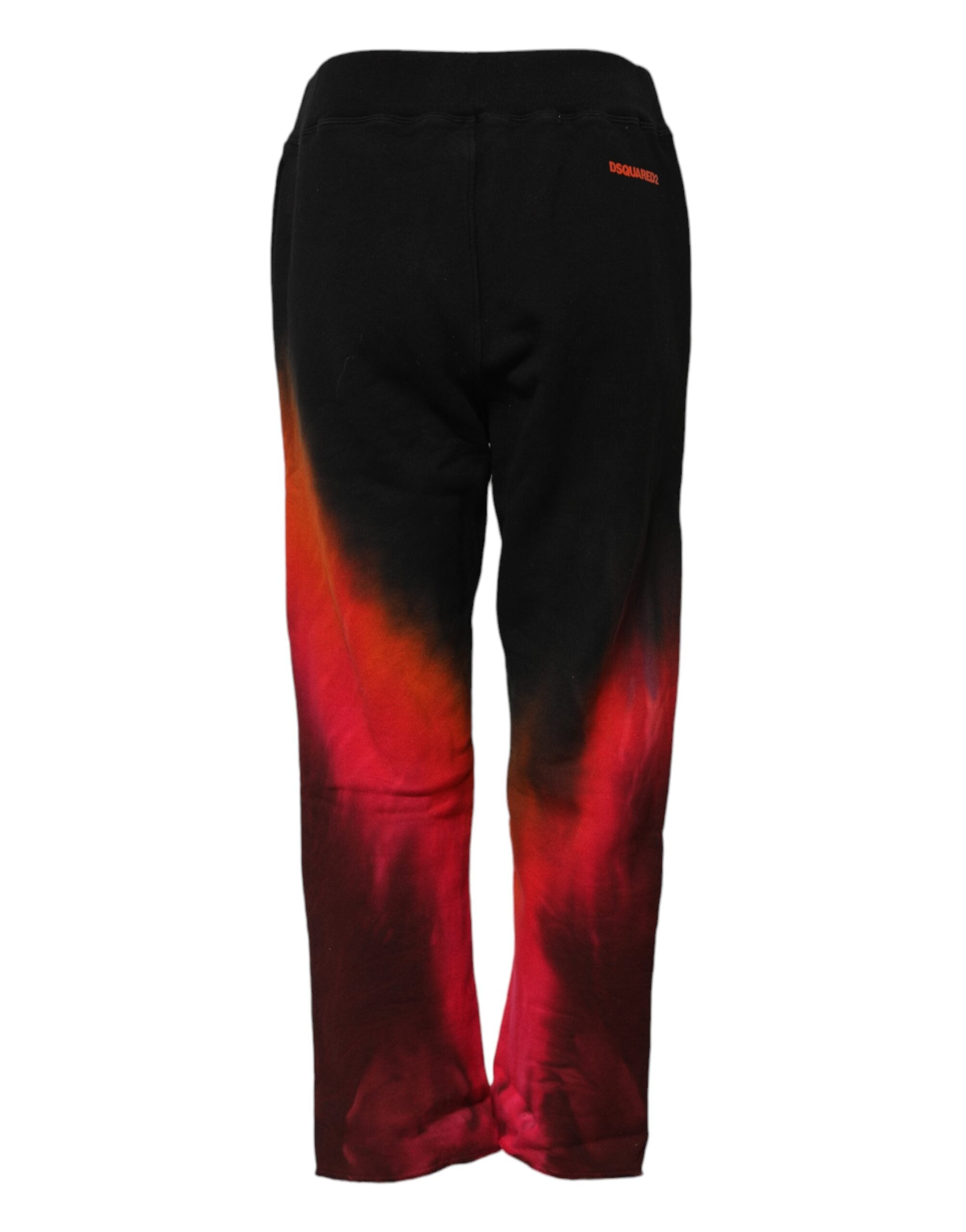 Dsquared² Black Red Cotton Straight Fit Jogger Women's Pants