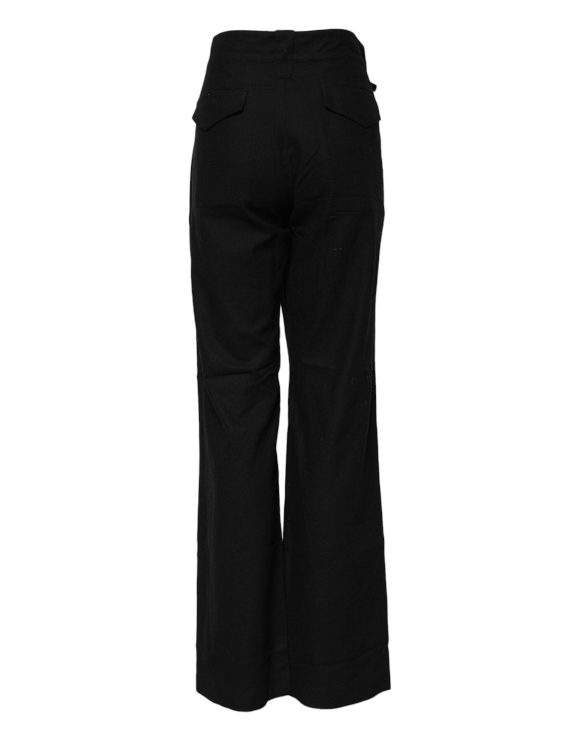 Ermanno Scervino Black Straight Fit High Waist Women's Pants