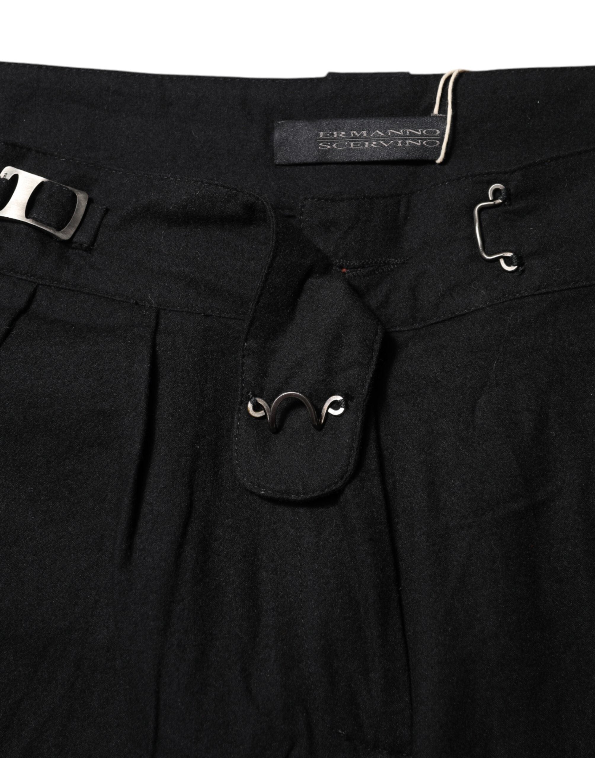 Ermanno Scervino Black Straight Fit High Waist Women's Pants