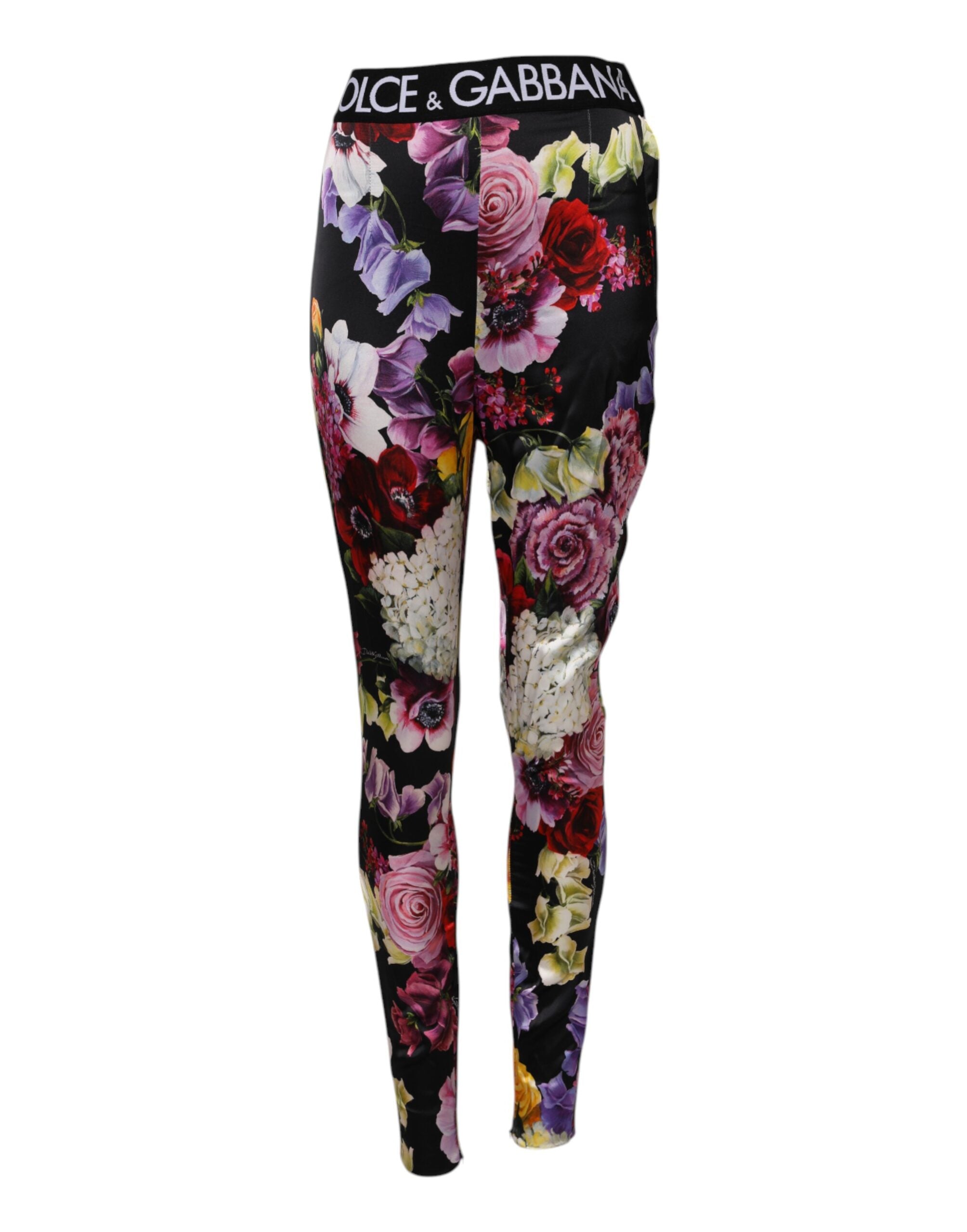 Dolce & Gabbana Multicolor Floral Legging Stretch Waist Women's Pants