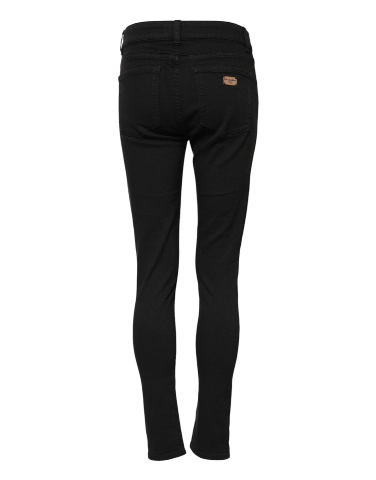 Dolce & Gabbana Black Cotton Skinny Mid Waist Denim Women's Jeans