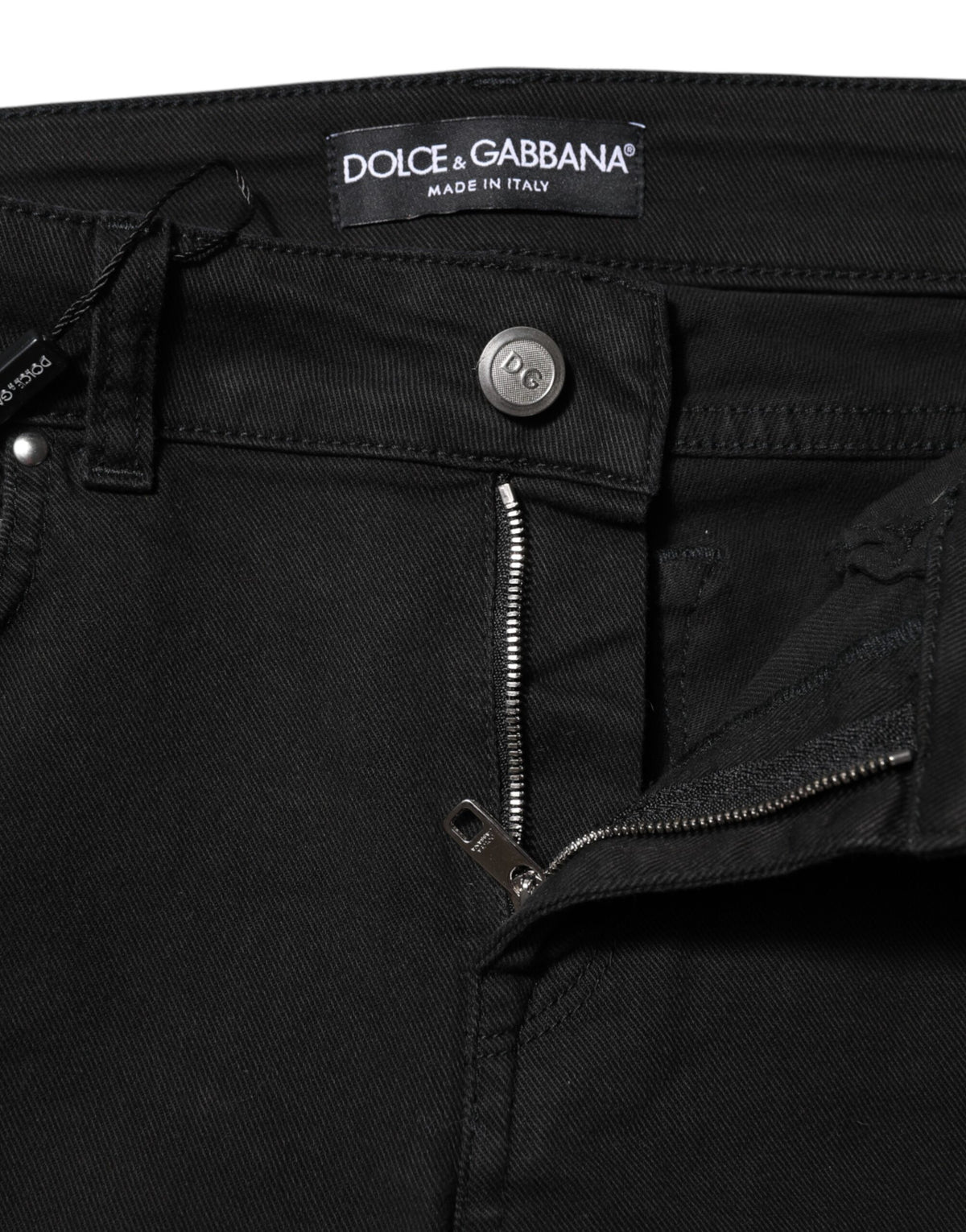 Dolce & Gabbana Black Cotton Skinny Mid Waist Denim Women's Jeans