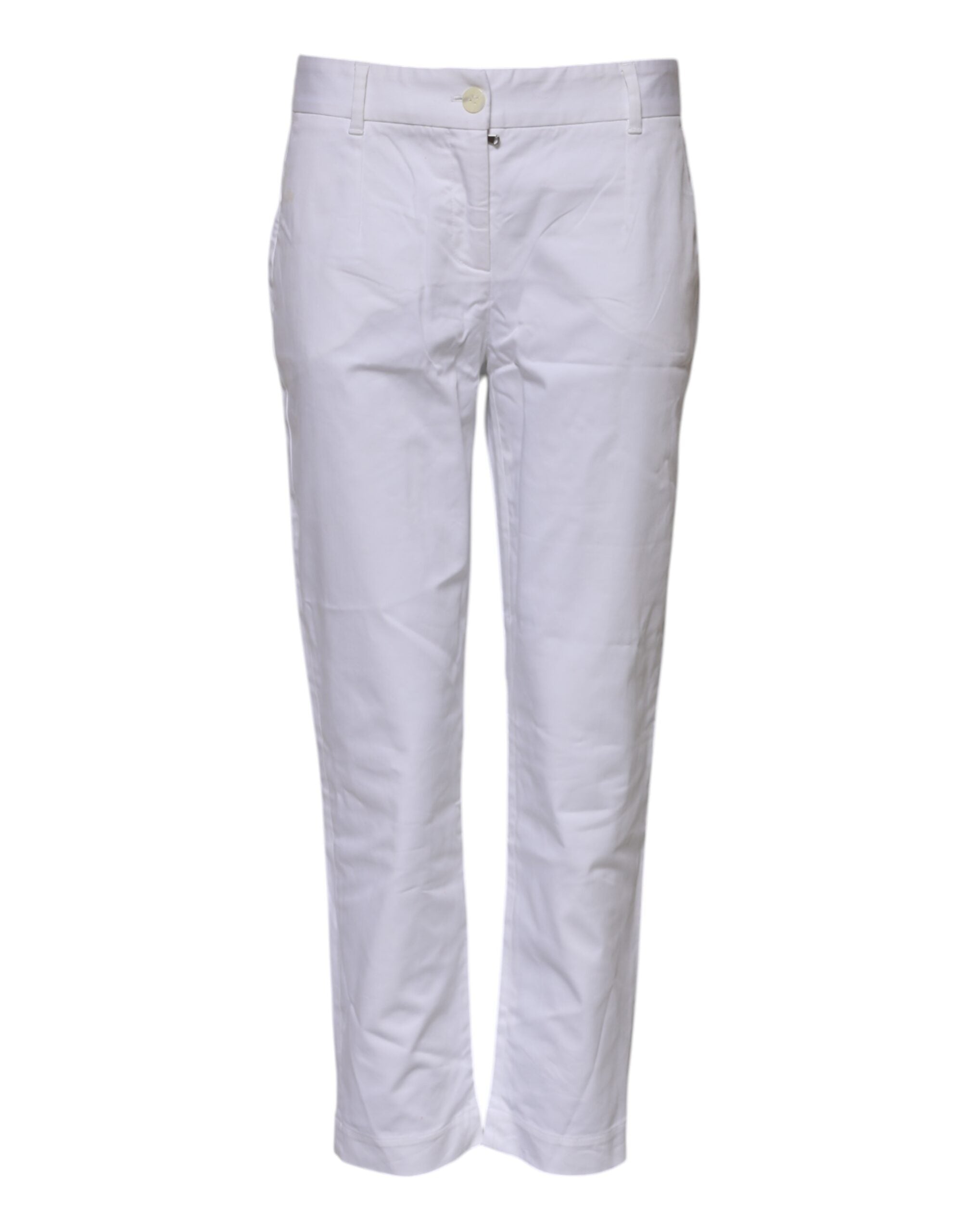 Dolce & Gabbana White Cotton Stretch Mid Waist Women's Jeans (Pre-Owned)