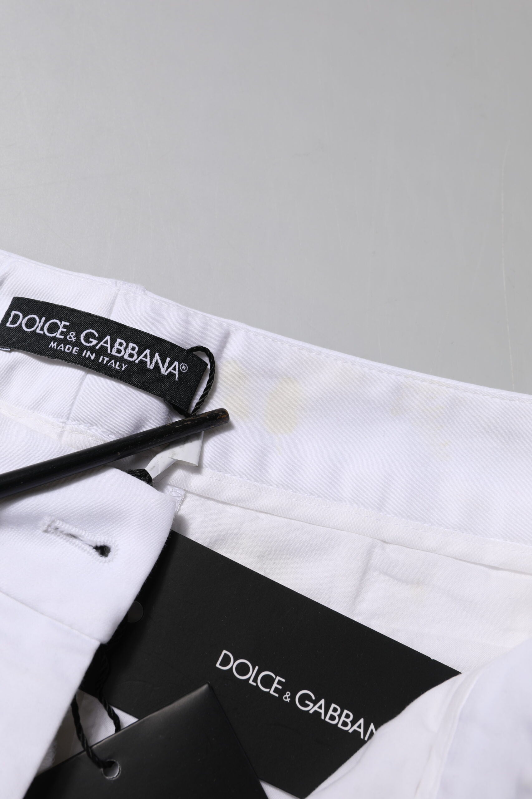 Dolce & Gabbana White Cotton Stretch Mid Waist Women's Jeans (Pre-Owned)